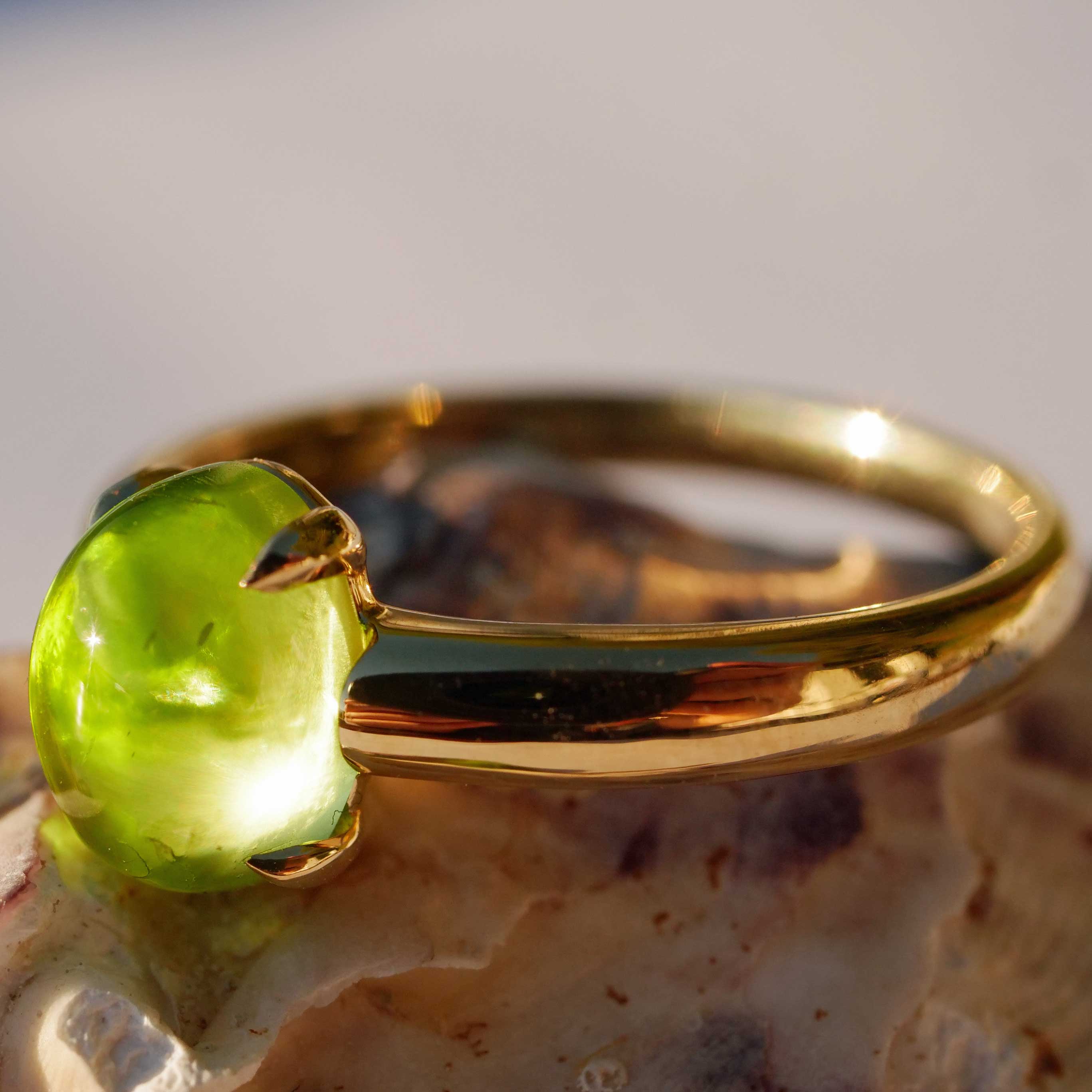 Turmalin Ring 750er Gelbgold Grün....süsse Versuchung...made in Italy...hochwertig 