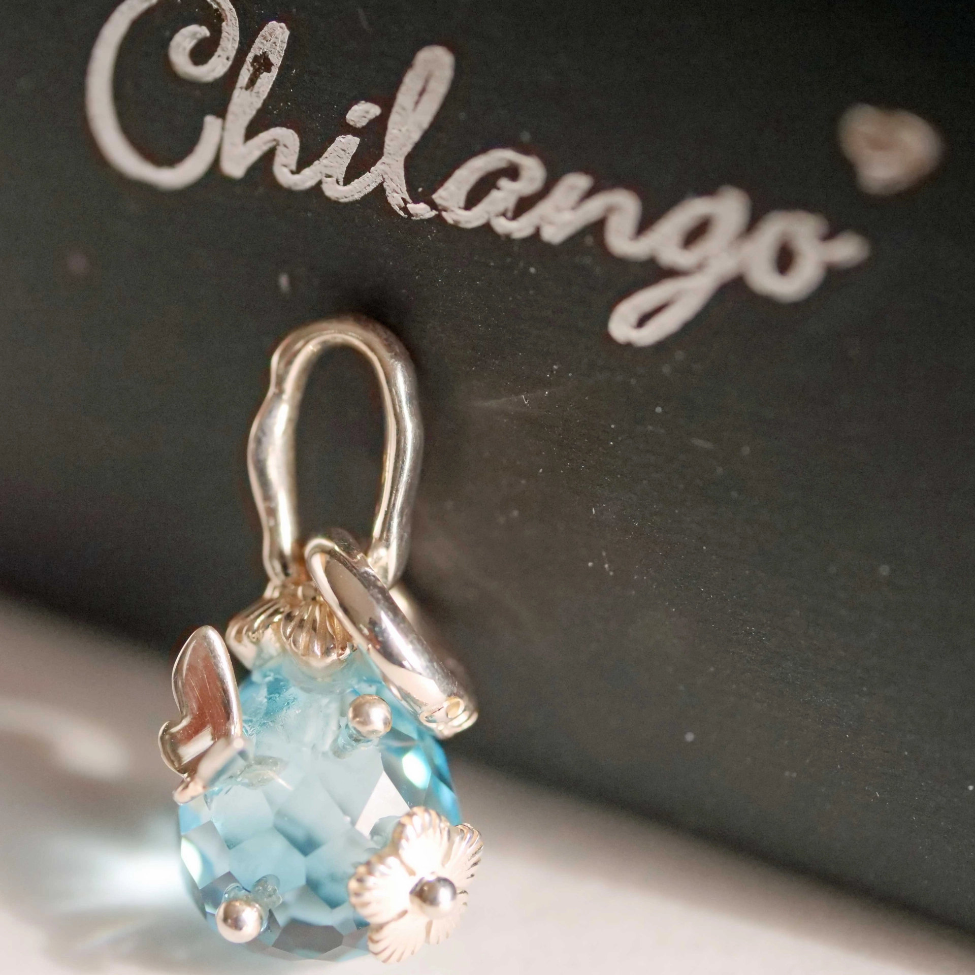 Original Chilango Blue Topaz Pampel Star Papillon Sonder Edition mit Schmetterling Appliken
