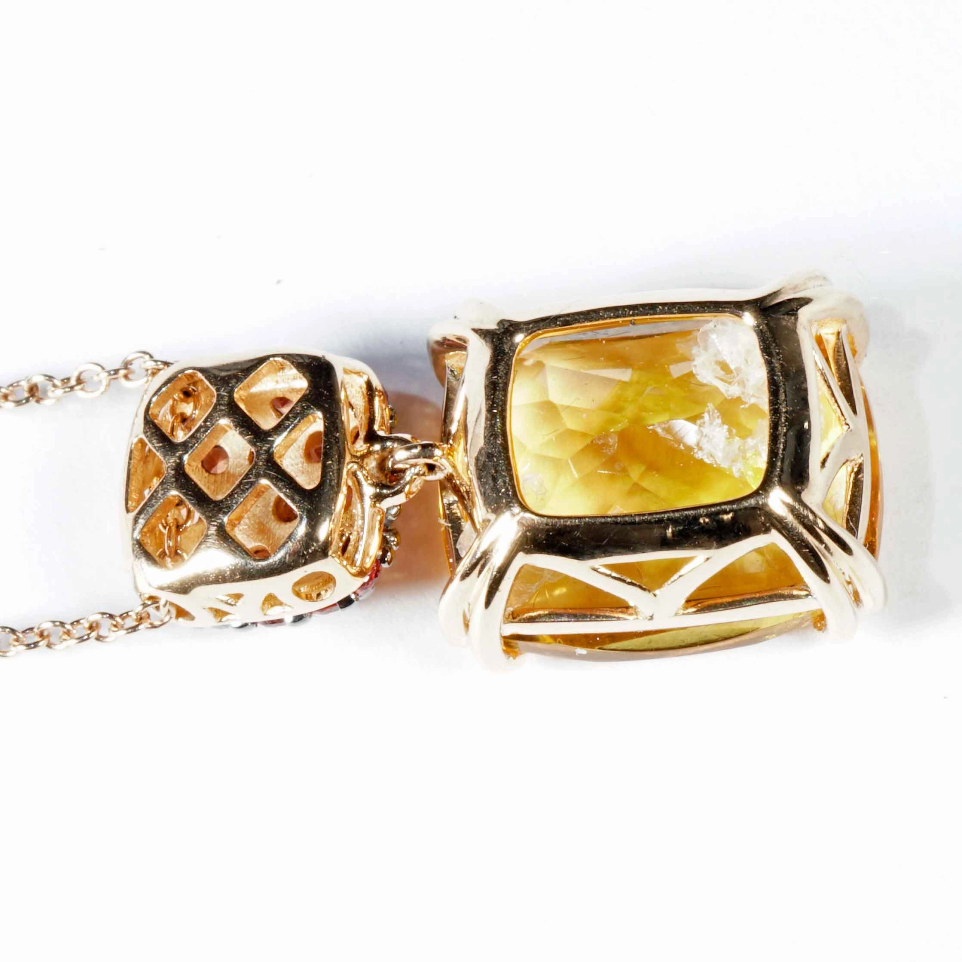 Collier Citrin Saphir 750er Rosegold...so edel und verzaubert den Tag....4.64 ct 0.42 ct