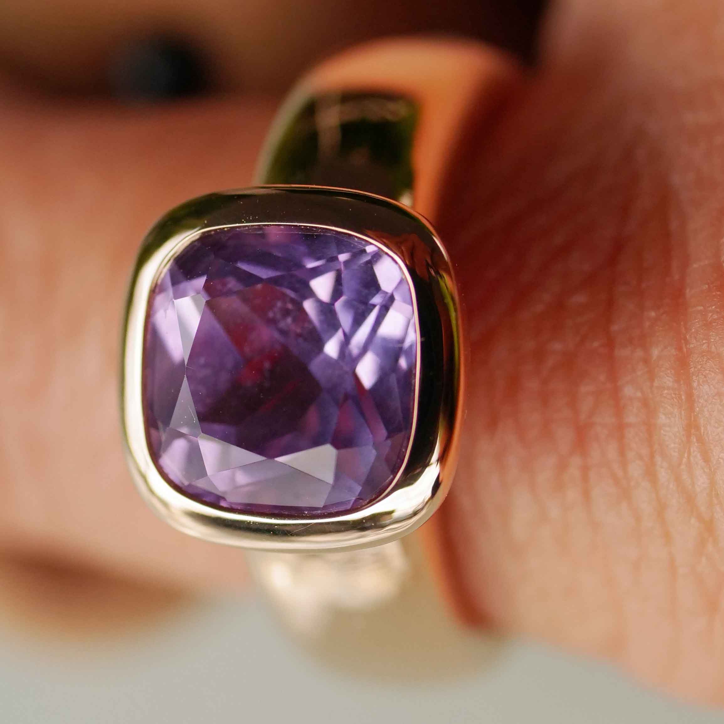 Amethyst Ring 750er Rosegold Valenza .....bella Italia....kleiner Kardinalring...so trendy