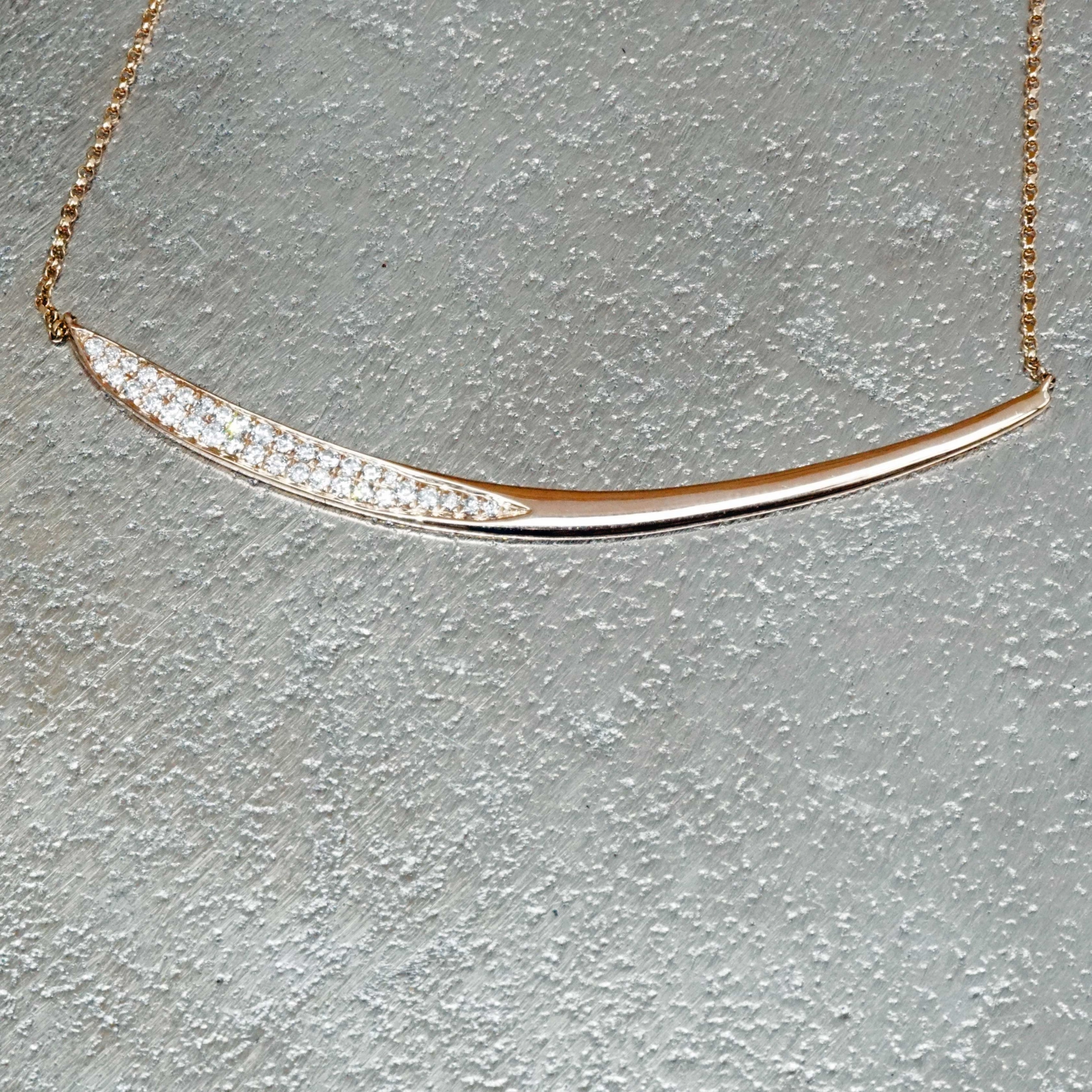 Brillant Collier 0.35 ct 750er Rosegold 36 Vollschliff Brillanten elegantes modernes Design