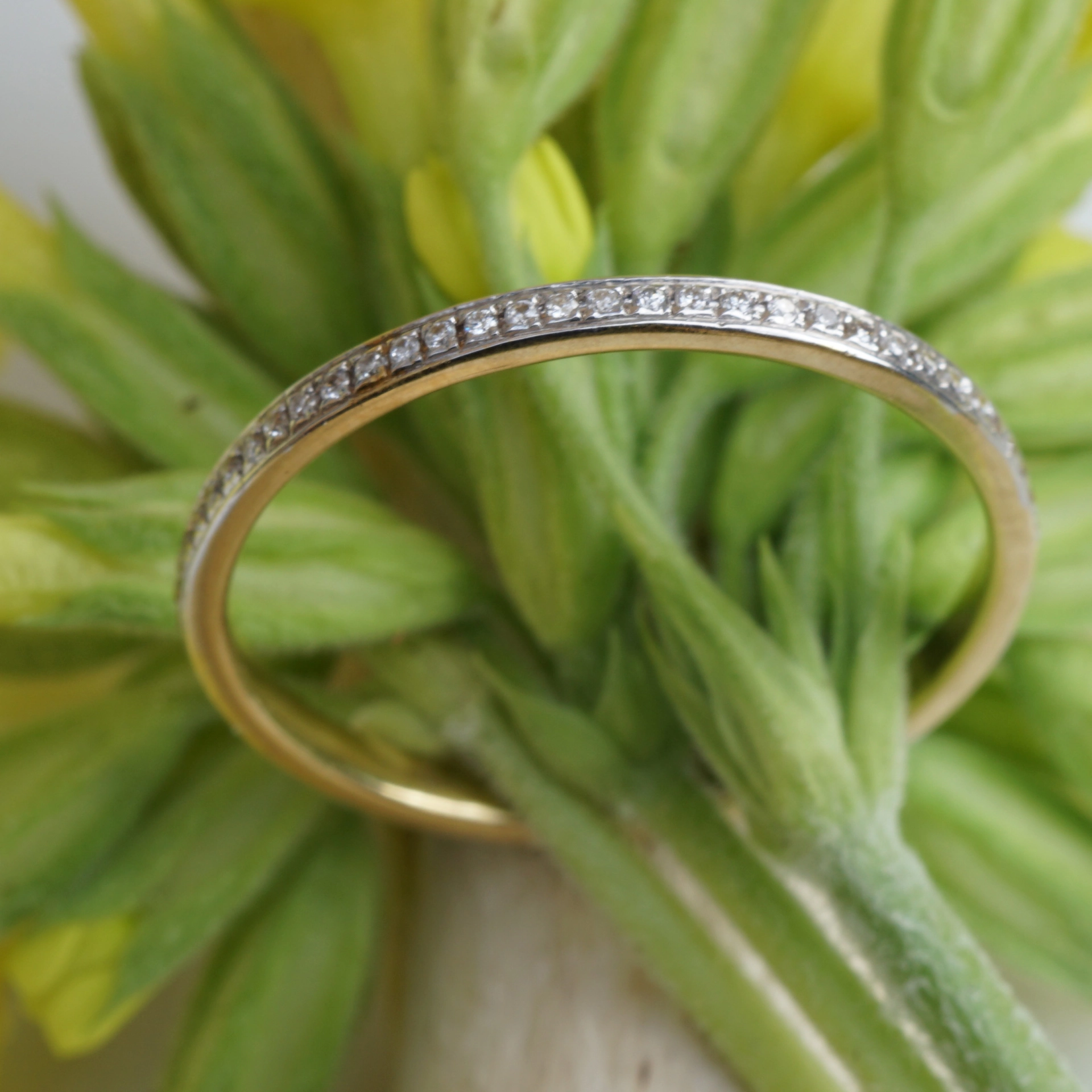 Brillant Memoire Ring 0.15 ct W-TCR / SI-P 750er Gold New Age idealer Kombinationsring