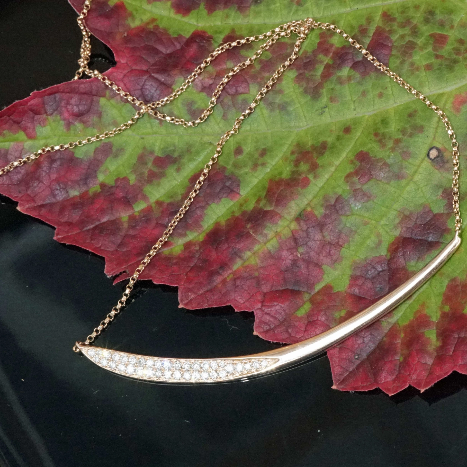Brillant Collier 0.35 ct 750er Rosegold 36 Vollschliff Brillanten elegantes modernes Design