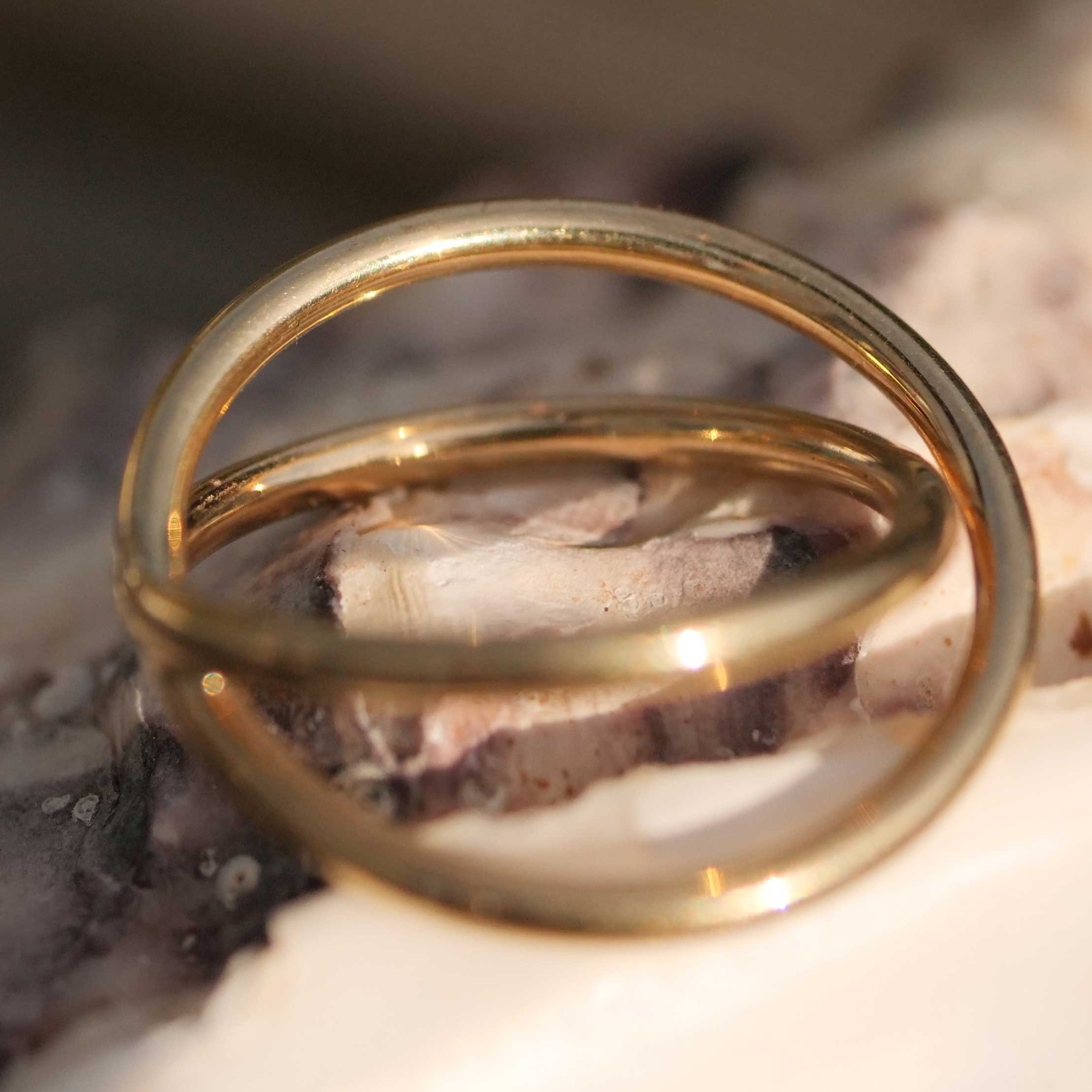 Guido Maria Kretschmer Jewellery Doppelschienen Ring in 375 Gelbgold 17 mm D.