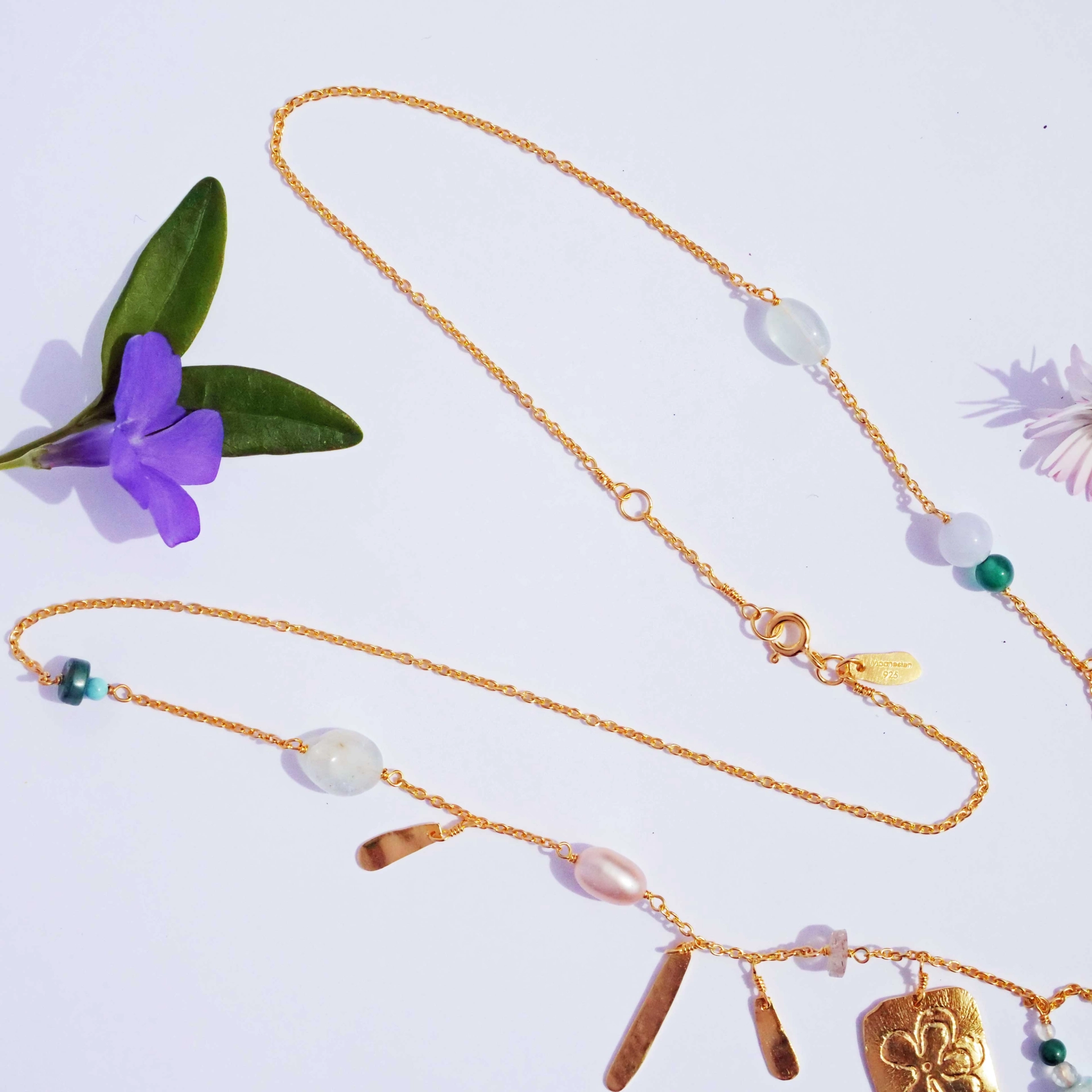 Collier Celia 925er Silber vergoldet Wild Flowers at Heart designed by Maanesten Dänemark-