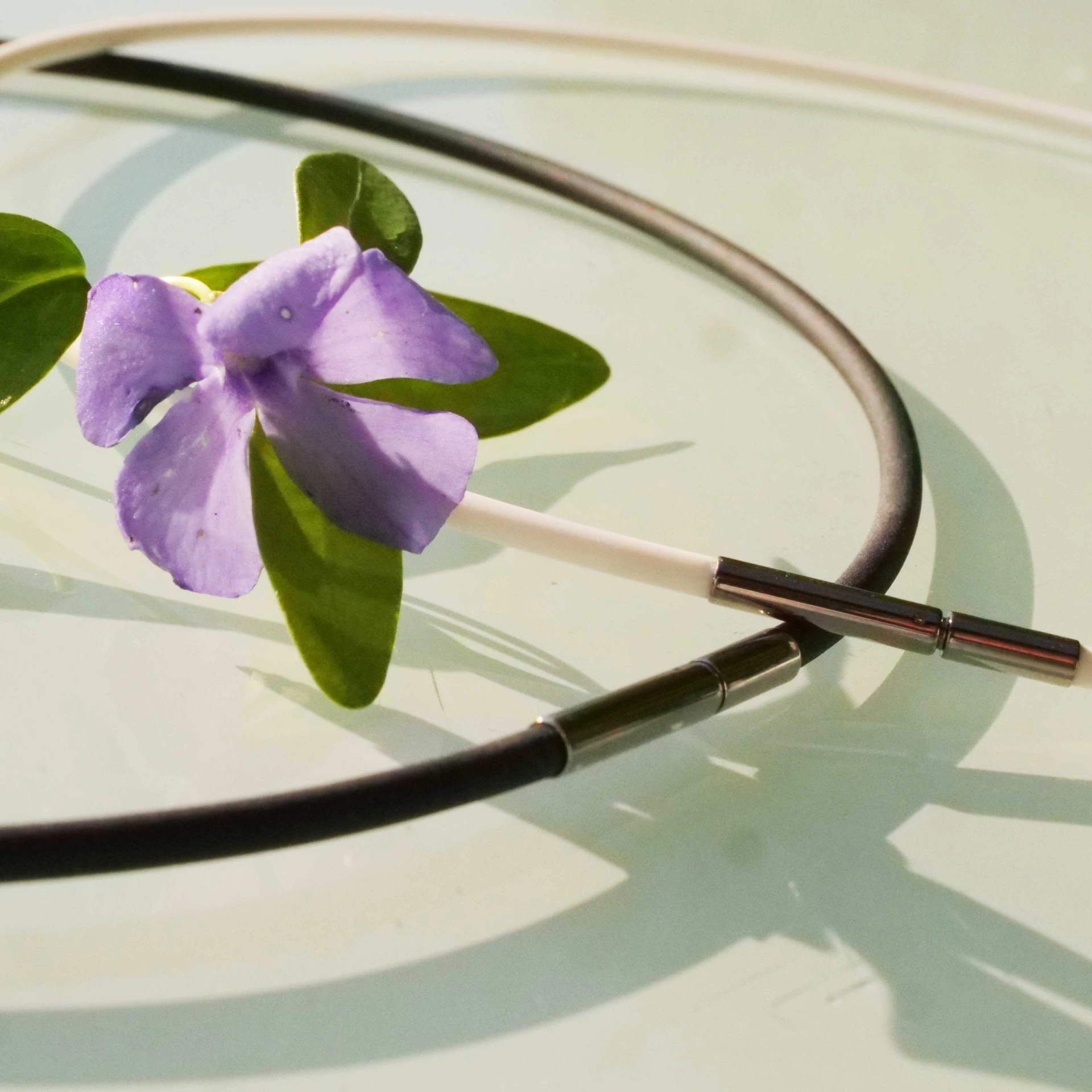3 mm weisser Polymere Halsreif Silikmed mit Edelstahl Bajonette und Stahlkern... Must-Have-Acces