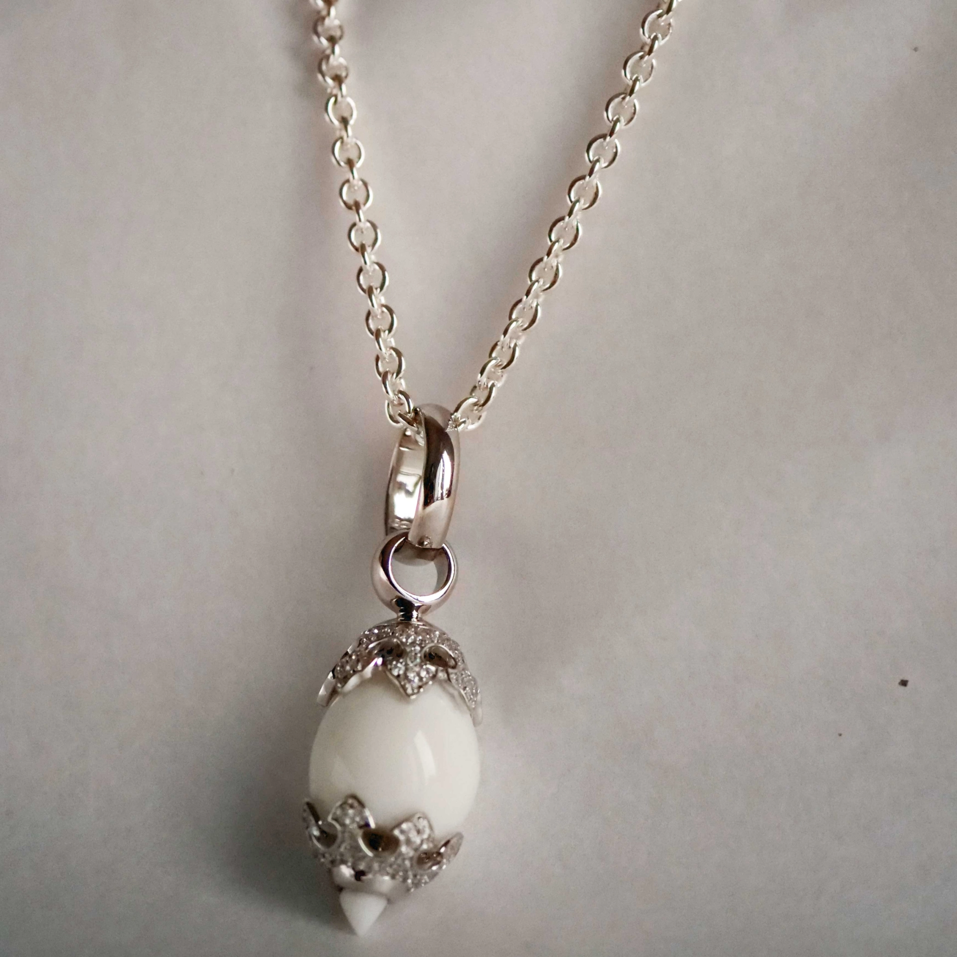 Original Chilango Anhänger Crystal Light White Onyx white Circonia 925er Silber