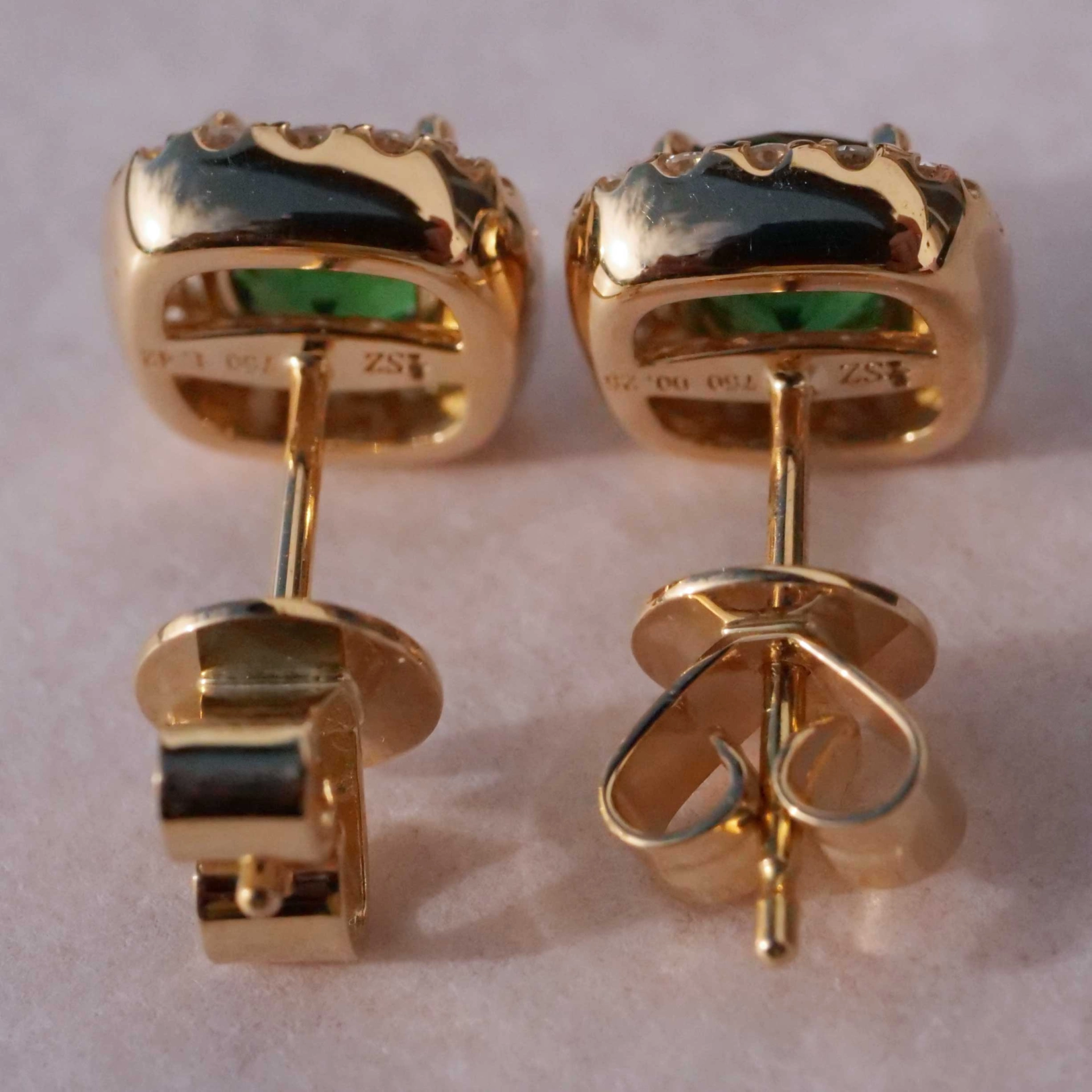 Tsavorith Brillant Ohrstecker 750er Gelbgold 1.42 ct 0.25 ct ...mit der gewaltigen Leuchtkraft