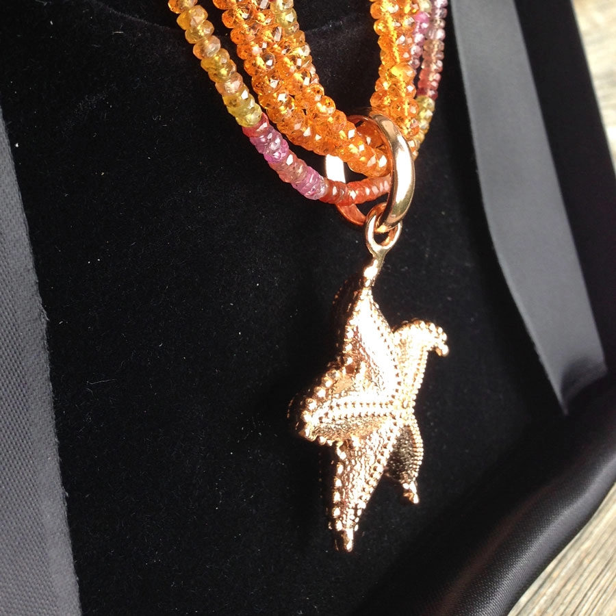 Myth Seastar Chilango Anhänger 925er Silber Pink Gold plated 62 x 38 mm