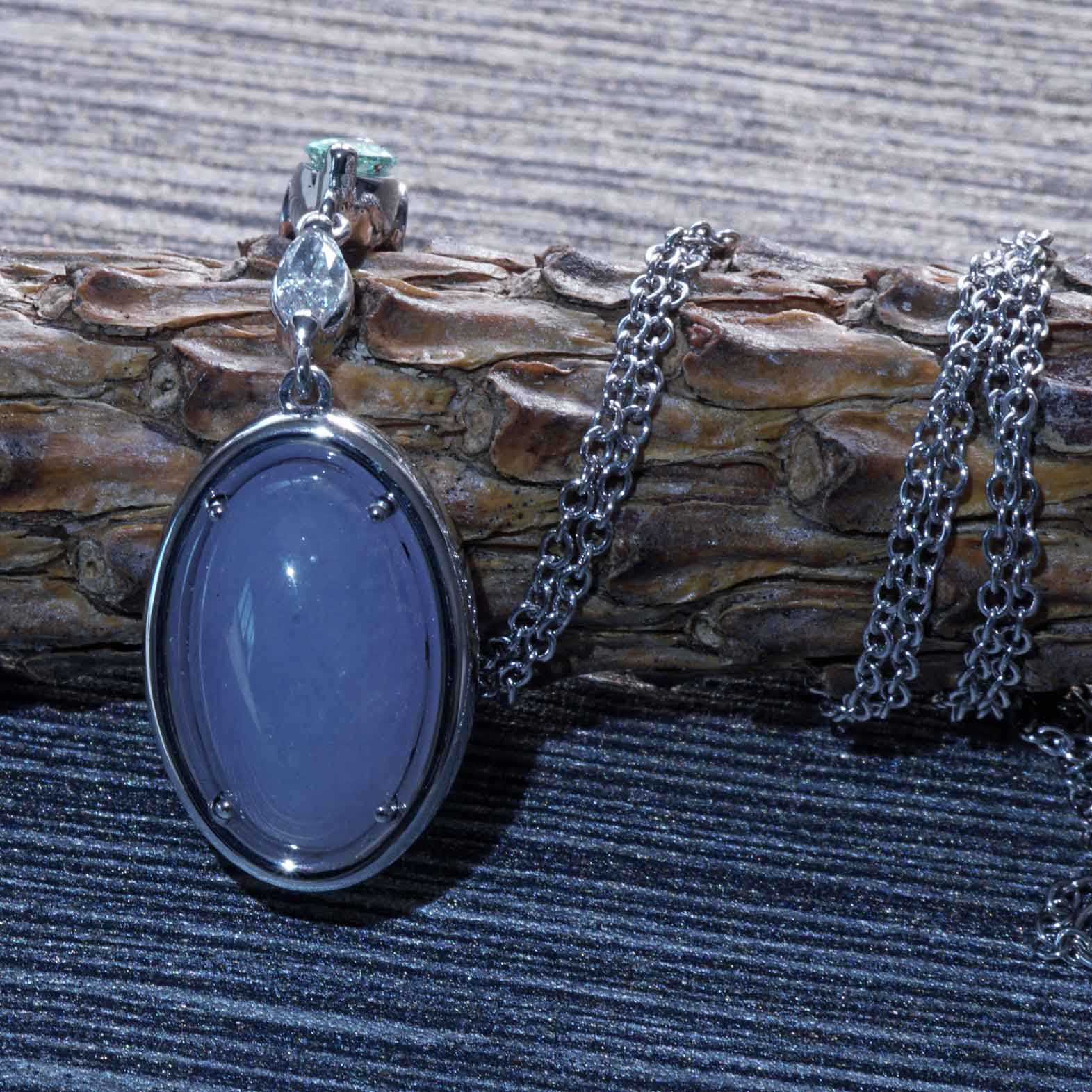 Paraiba Turmalin Jade Brillant Collier 5 ct 0.27 ct 0.11 lavendel kombiniert mit schwimmbadblaugrün...aufregend