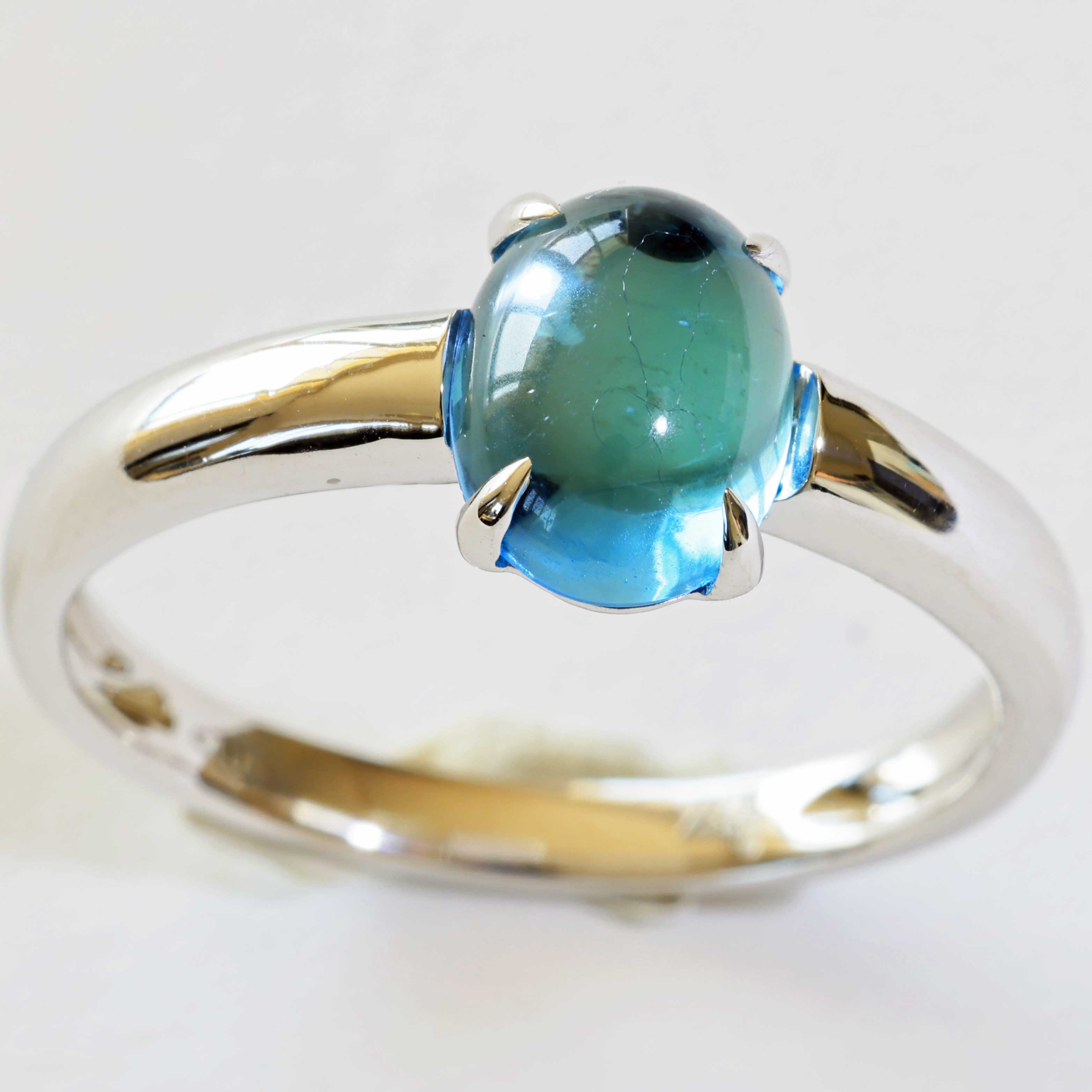 Blautopas Ring 750er Weissgold Ocean Blue....süsse Versuchung...made in Italy...hochwertig 