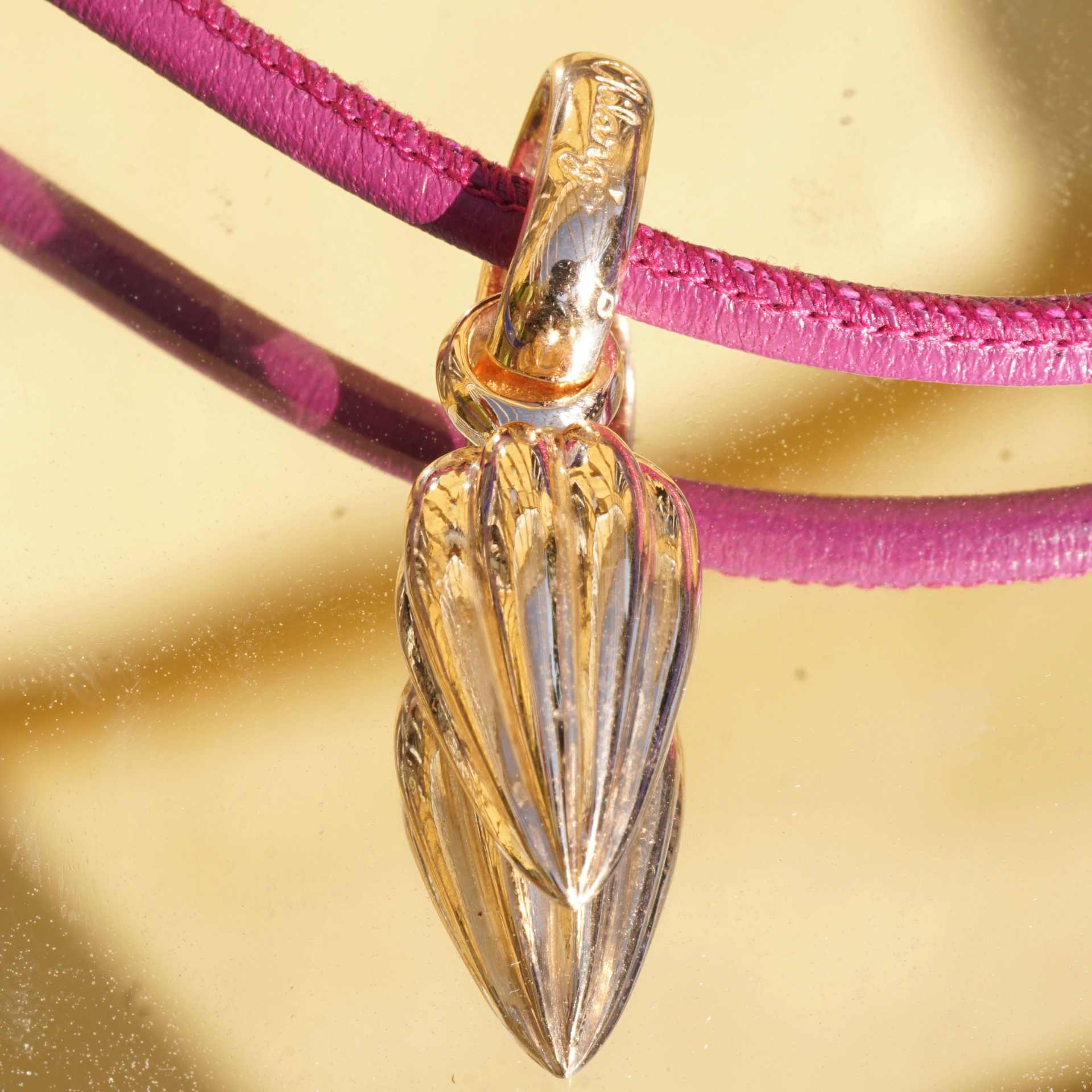 Chilango Anhänger Stopper 925er Silber Pink Gold Plated 43 x 13 mm Lotusblume