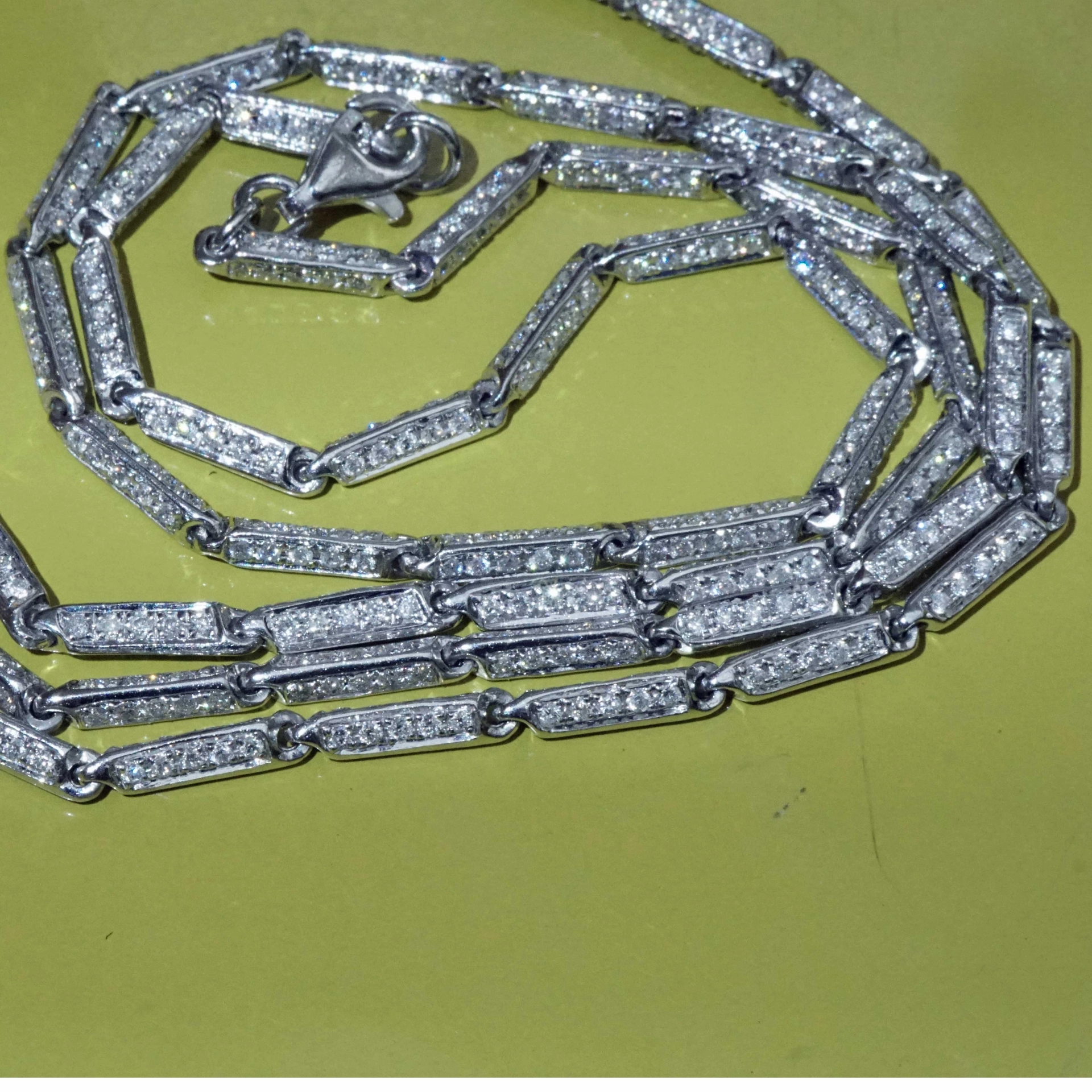 Opera Brillant Collier 6.65 ct 750er Weissgold mit  UNGLAUBLICHEN 1050  Vollschliff Brillanten