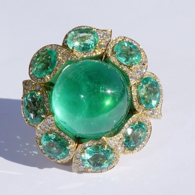 Smaragd Brillant Ring 45 ct High Class Schmuck! Gigantische Größe und Qualität