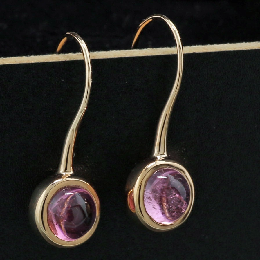 Turmalin Ohrhänger lang in 750er Rosegold