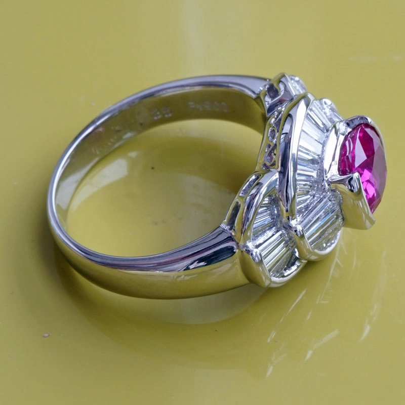 Rubin-Diamant-Ring-900er-Platin-1.35 ct-1.12 ct