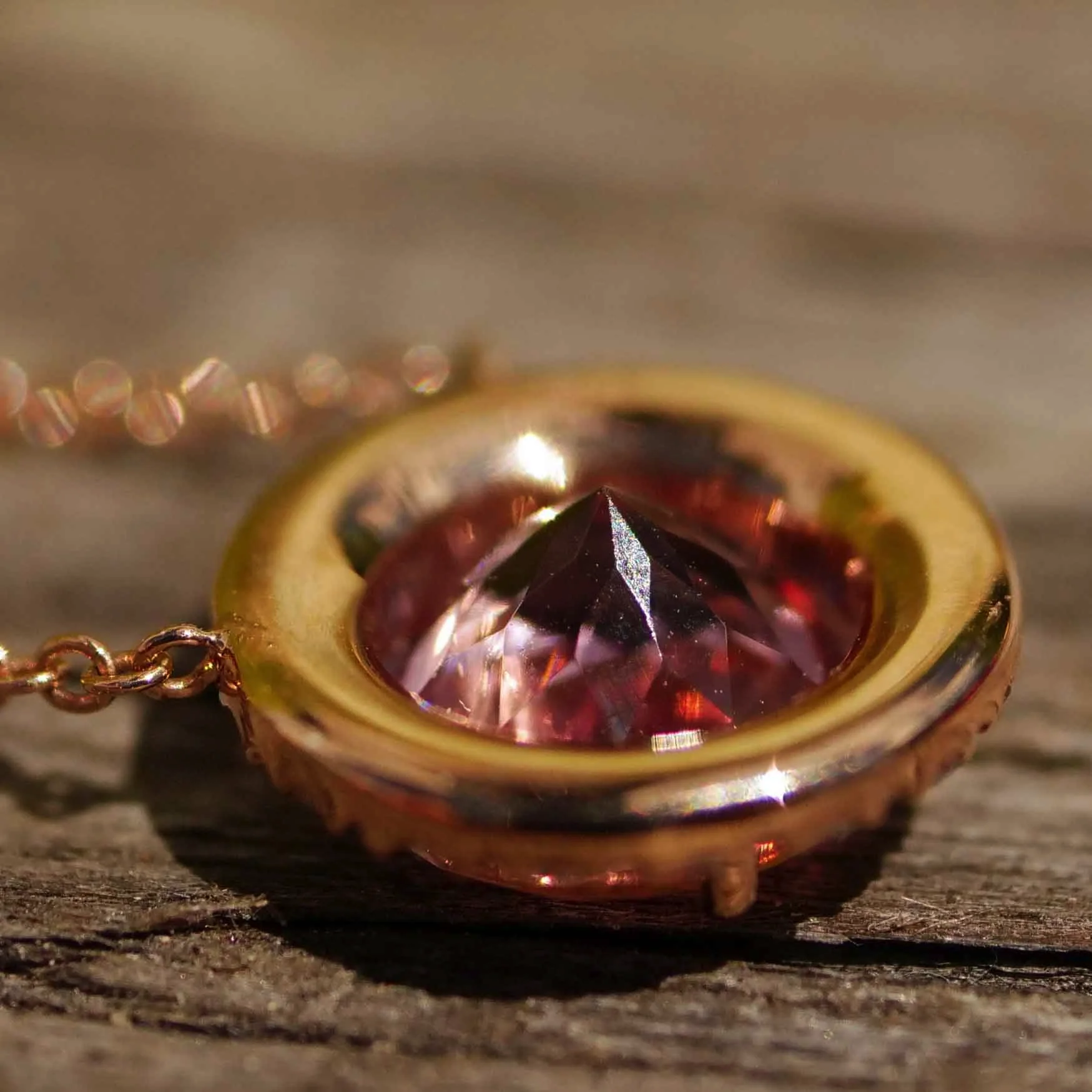 Turmalin Brillant Collier 750er Rosegold...Pink zum Verlieben....ein Hingucker und Launemacher