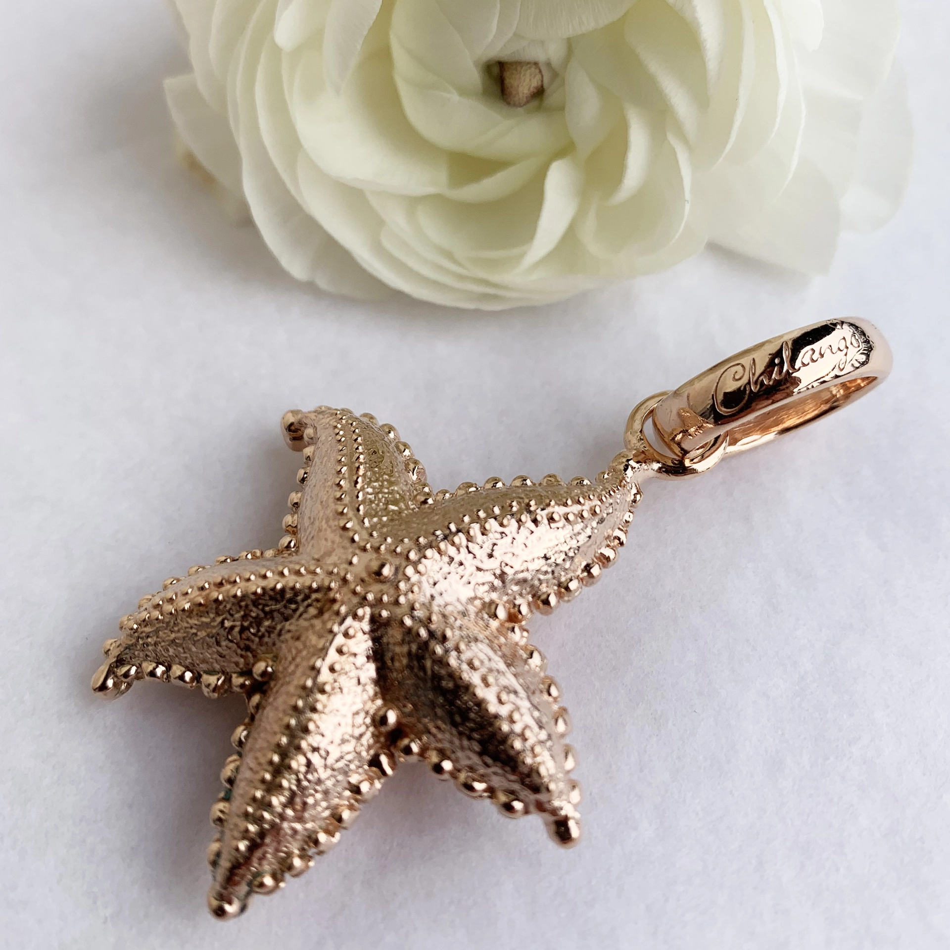 Myth Seastar Chilango Anhänger 925er Silber Pink Gold plated 62 x 38 mm