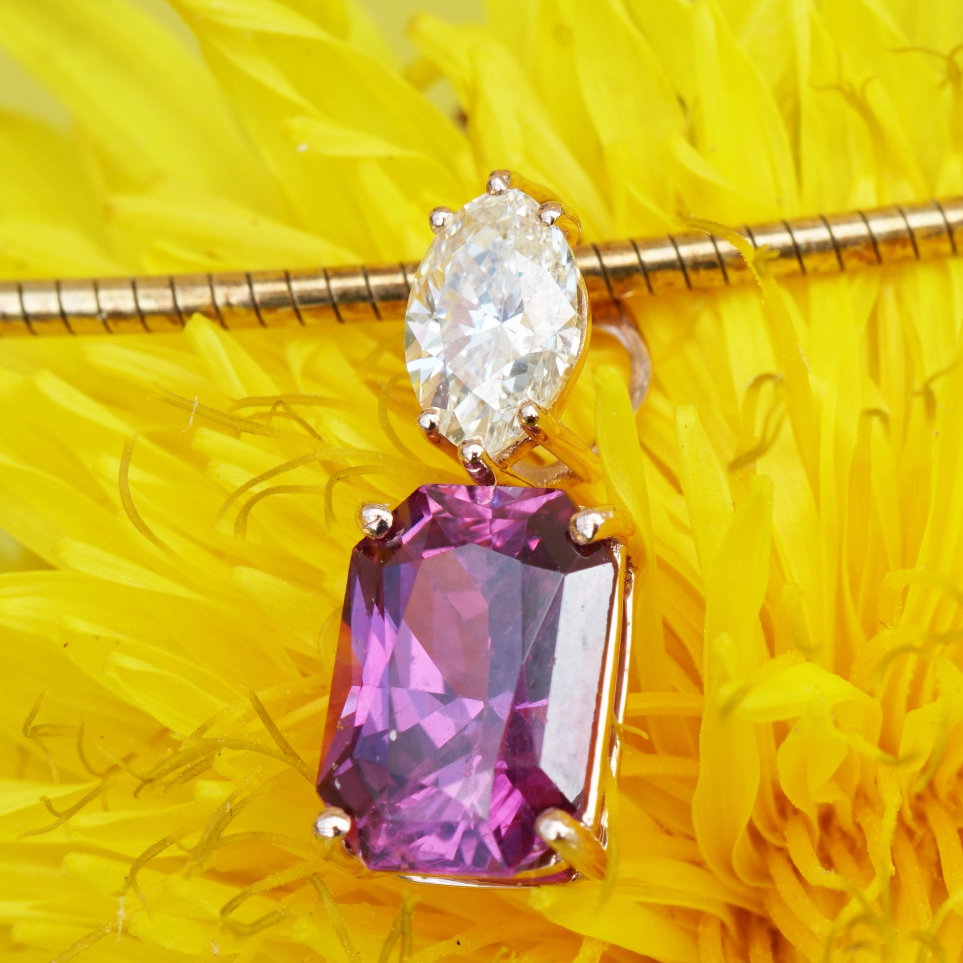 Pink Saphir Diamant Anhänger 1.28 ct 0.30 ct 750er Rosegold AAA+ so precious