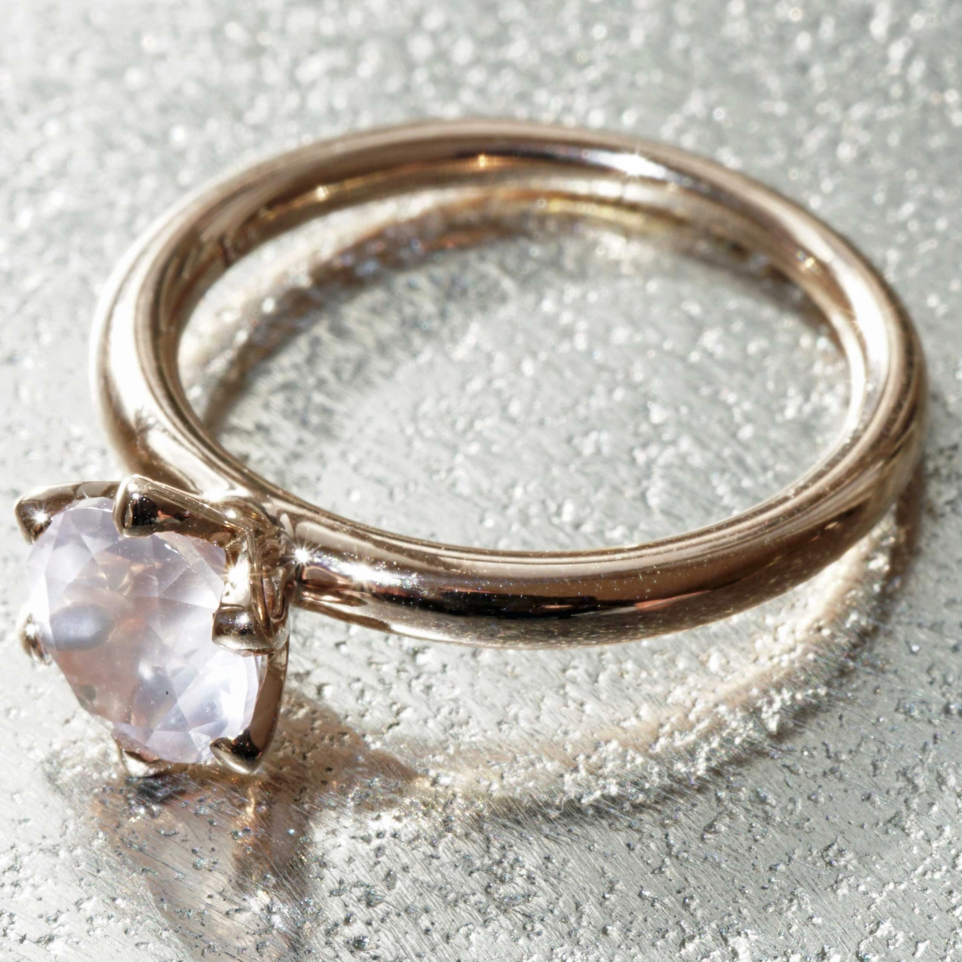 Bestseller Kombinationsring..Rosenquarz Ring in 750er Rosegold hergestellt in Valenza...toll massiv