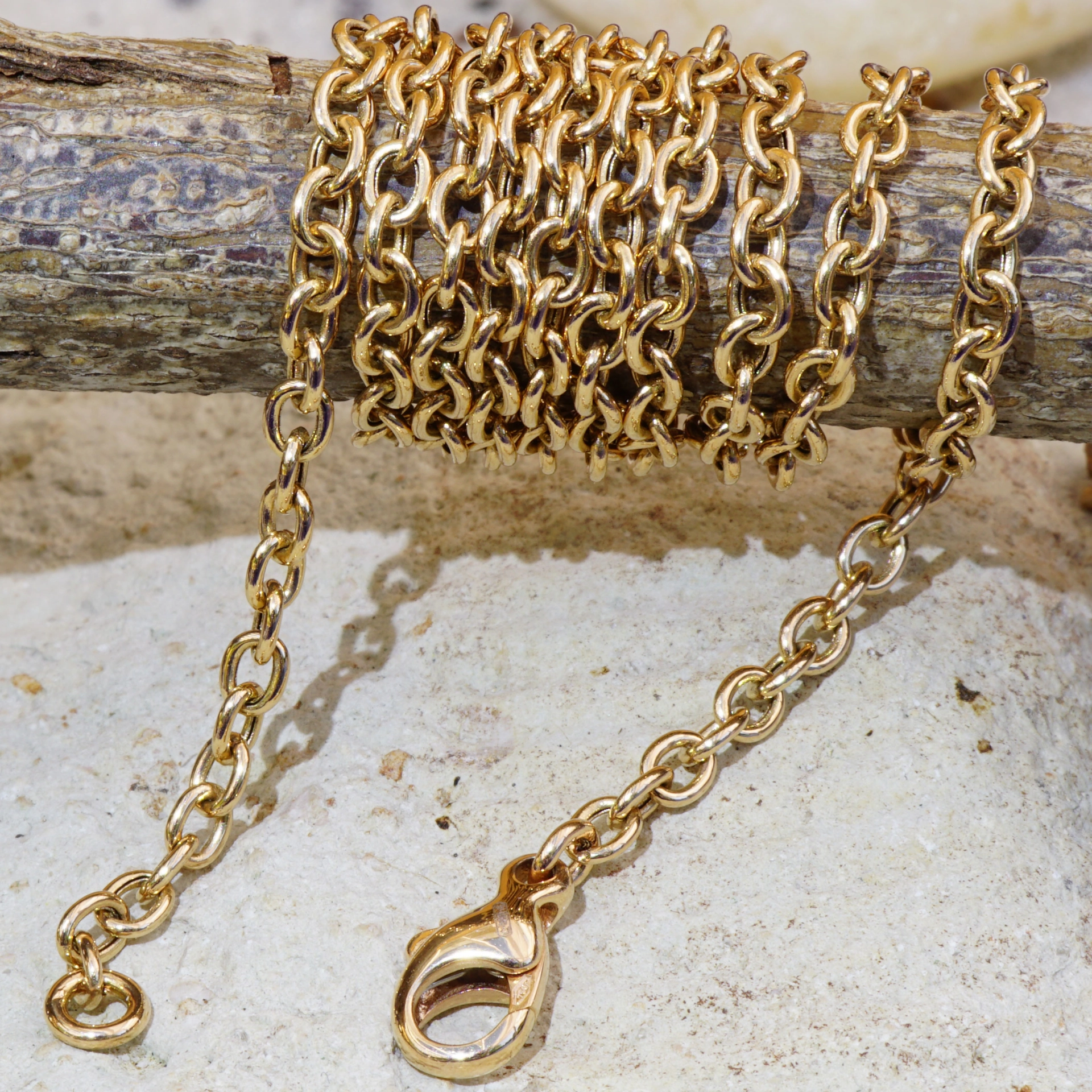 Rundankerkette 750er Rosegold 3 mm D. 60 cm...ideal für moderne Anhänger