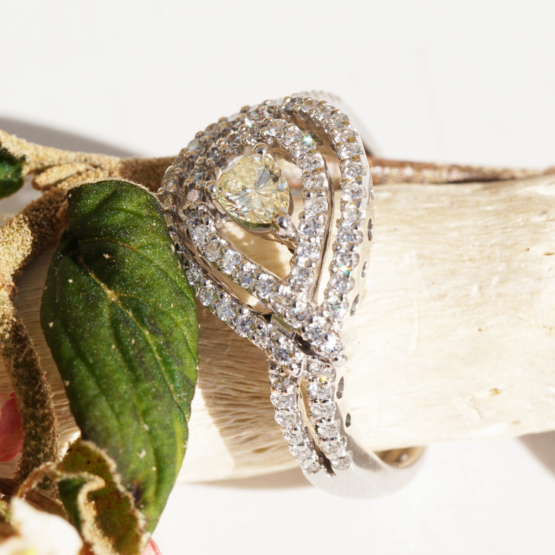 Diamanttropfen Brillant Ring 0.22 ct 0.42 ct 750er Weissgold...Gala Dinner