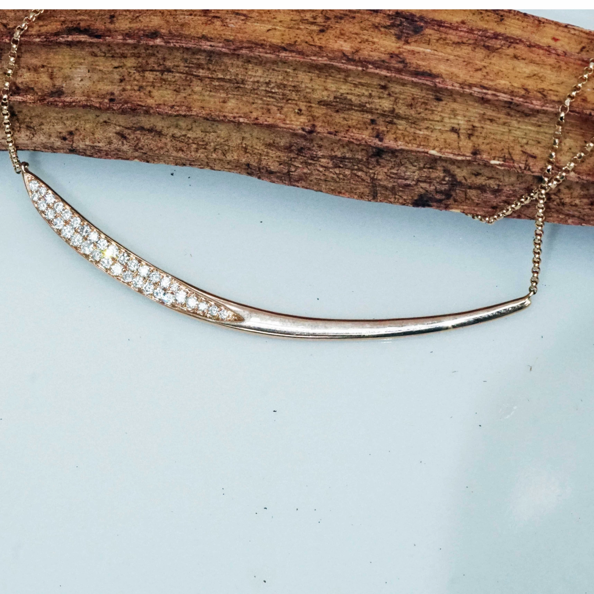 Brillant Collier 0.35 ct 750er Rosegold 36 Vollschliff Brillanten elegantes modernes Design
