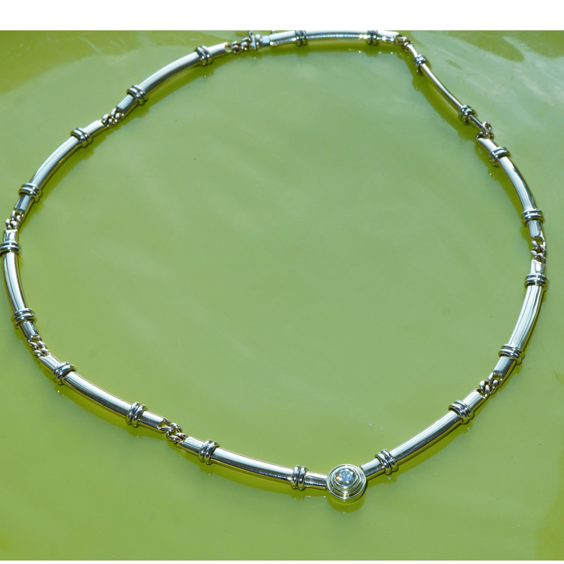Brillant Collier 585er Gelbgold 0.42 ct 24 Gramm Lupenrein Farbe M..ein gutes Spaß Investment