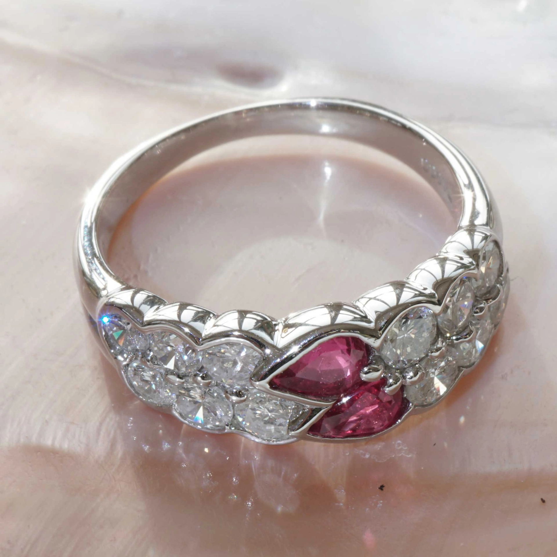 Rubin Brillant Ring 900er Platin 0.72 ct 1.13 ct .....da lächelt einem eine tolle Qualität entgegen