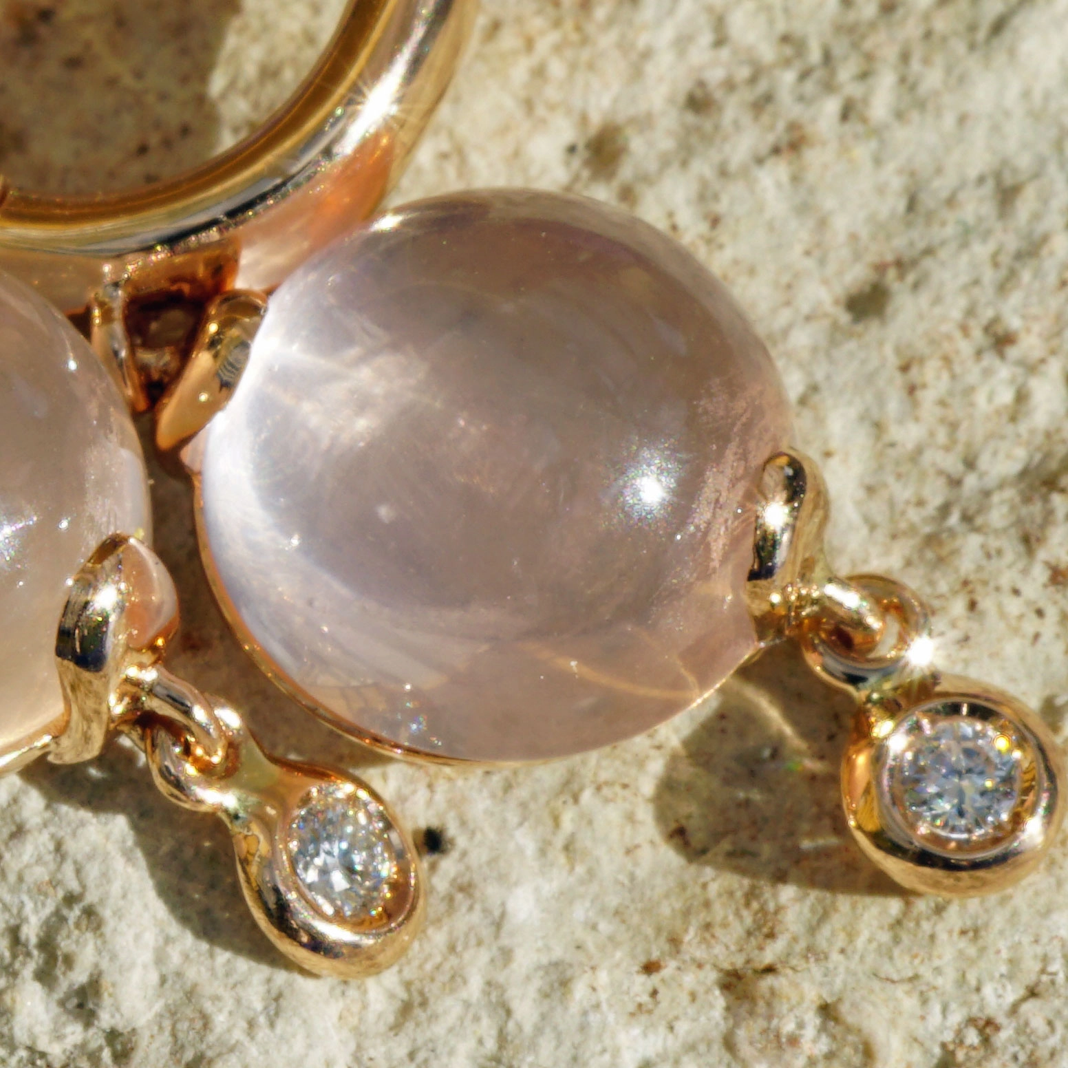 Ohrhänger Rosenquarz Brillant 750er Rosegold..Design aus Bella Italia...verzaubern den Tag