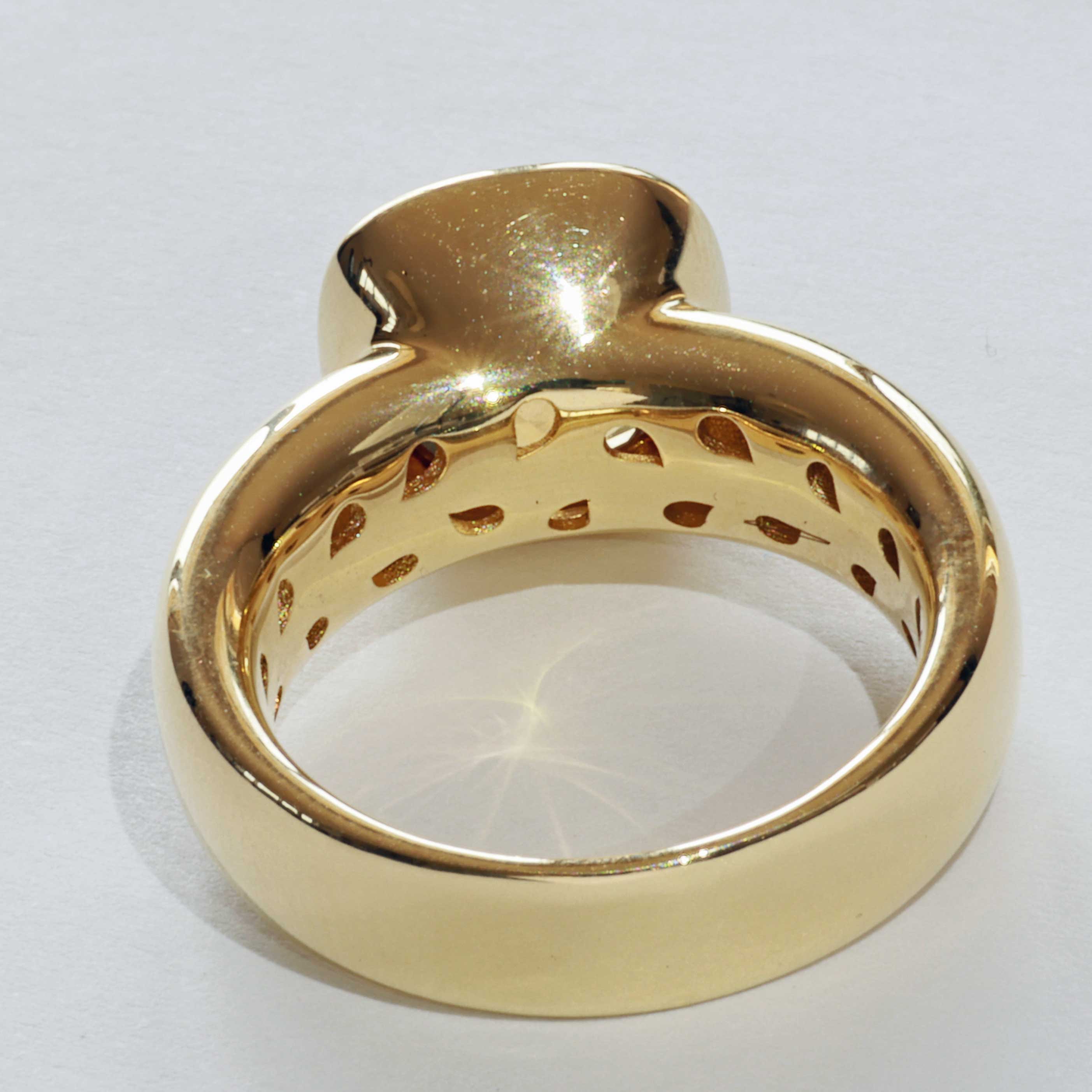 Citrin Ring 750er Gelbgold Valenza .....bella Italia....kleiner Kardinalring...so trendy 