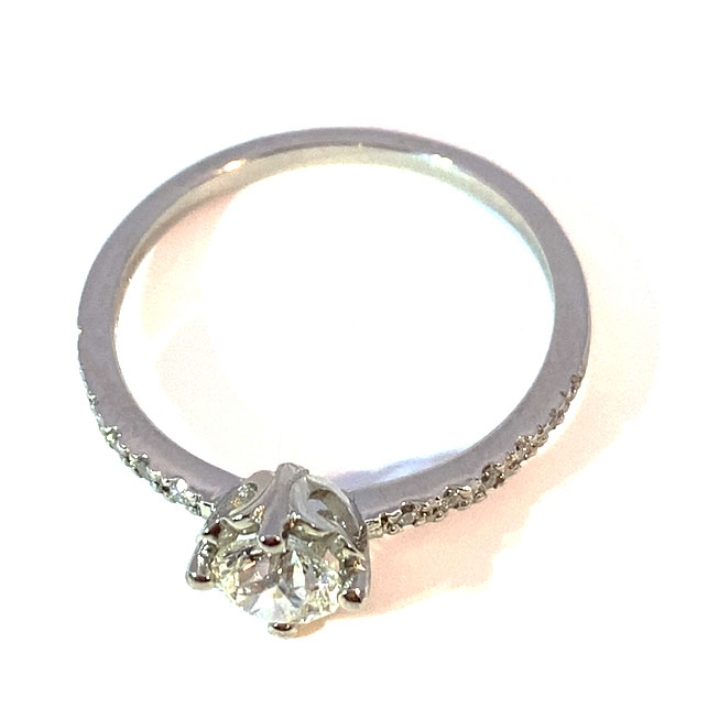 Brillant  Ring 0.59 ct G SI2 HALBKARÄTER von  Silhouette Bentner HRD Zertifikat 950er Platin  
