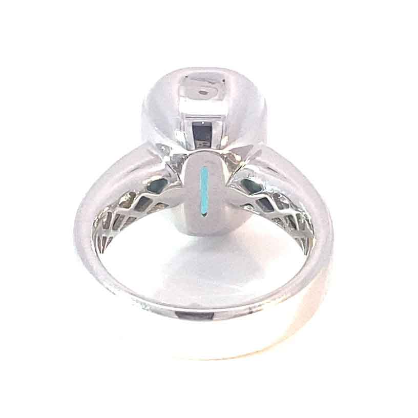 Turmalin Diamant Ring 750er Weissgold Neon Blau Tiffany Blue Afghanistan 8.05 ct Investment Edelstein selten