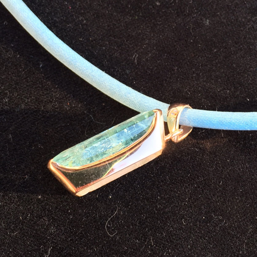 Aquamarin-Anhänger-Silber/rosevergoldet