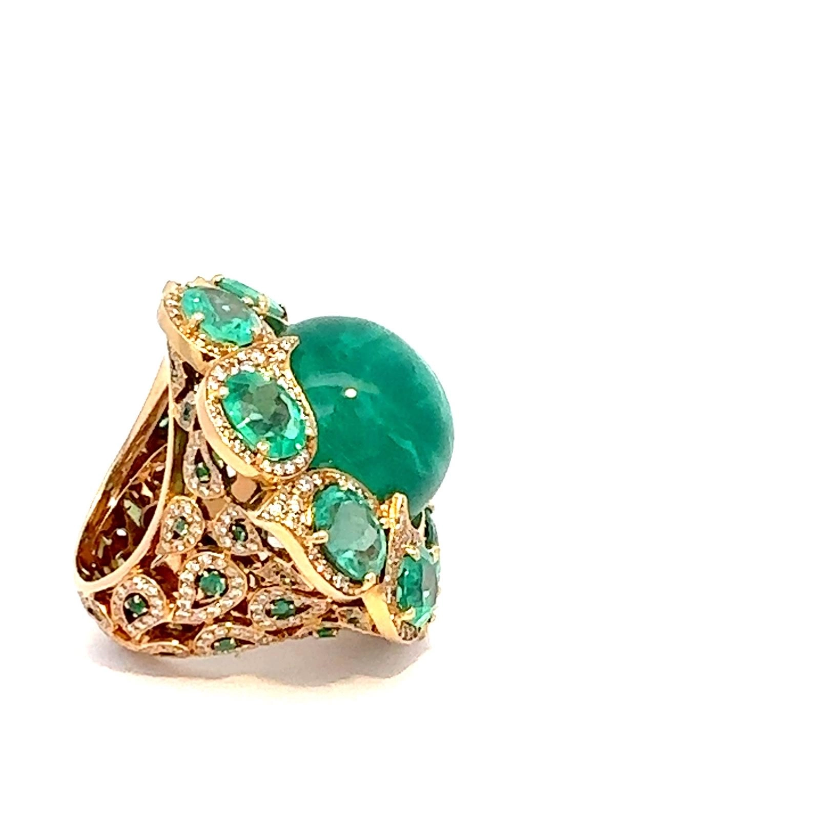Smaragd Brillant Ring 45 ct High Class Schmuck! Gigantische Größe und Qualität
