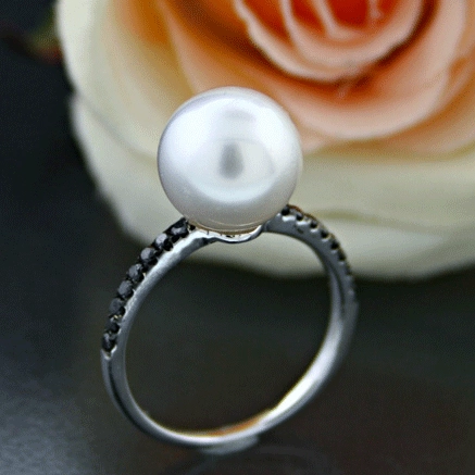 Südsee-Diamant-Ring, 750/-Weißgold