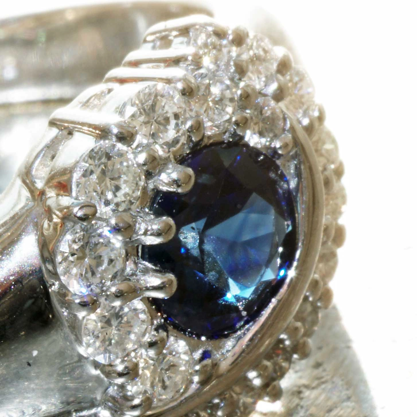 Saphir Brillant Ring 900er Platin 0.62  ct 0.345 ct .....feinster Saphir und Brillanten in Platin