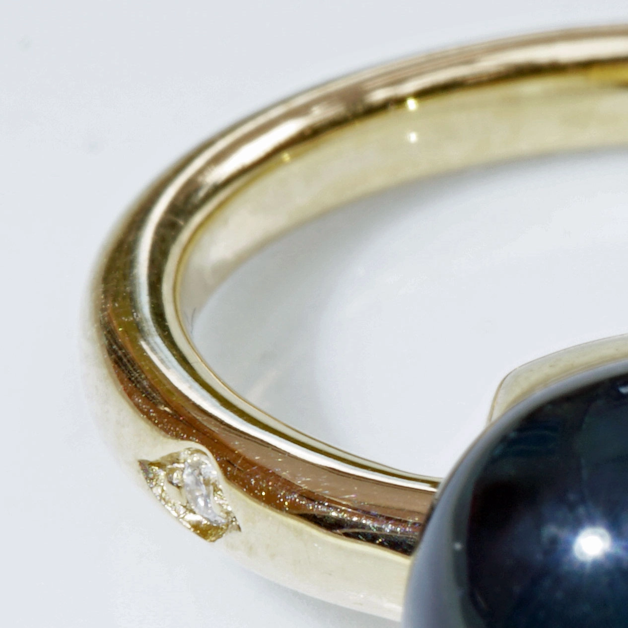Blautopas Brillant Ring Londen Blue 750er Gelbgold Liquid Impressions cooles Design
