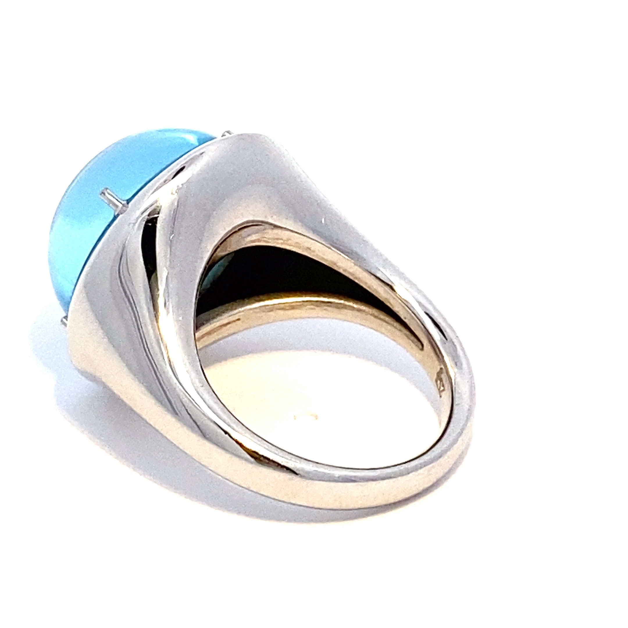 Blauer Topas Ring Weissgold