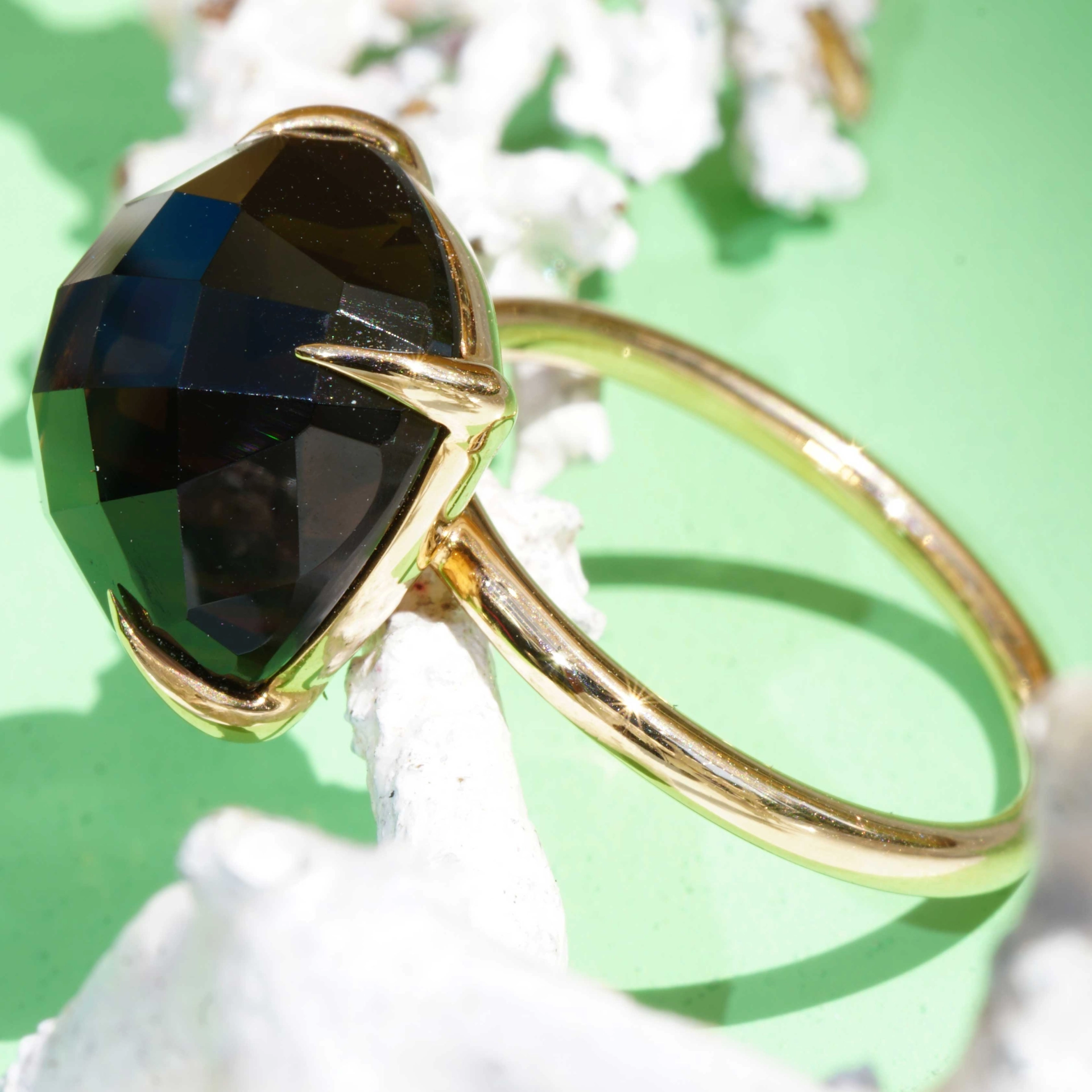 Rauchquarz Ring 750er Rosegold made in Valenza... für einen lässigen Schmuckstil