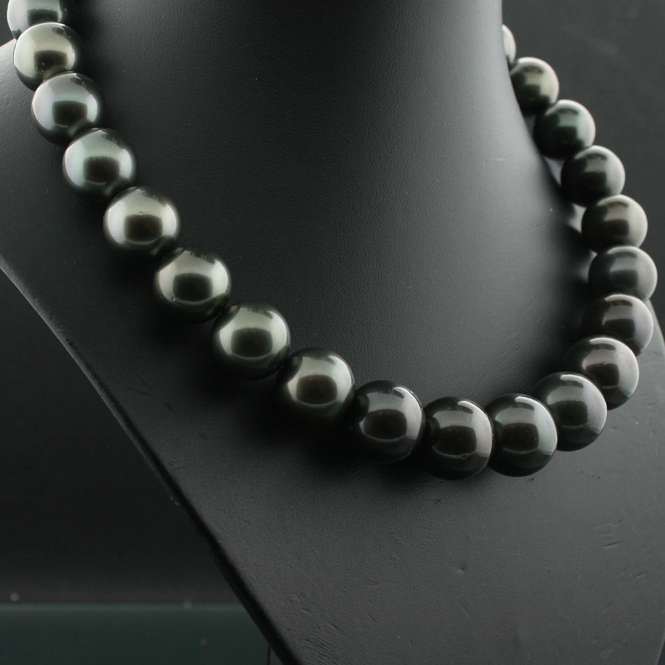 Schwarze-Tahiti-Zucht-Perl-Kette-14,4x12 mm