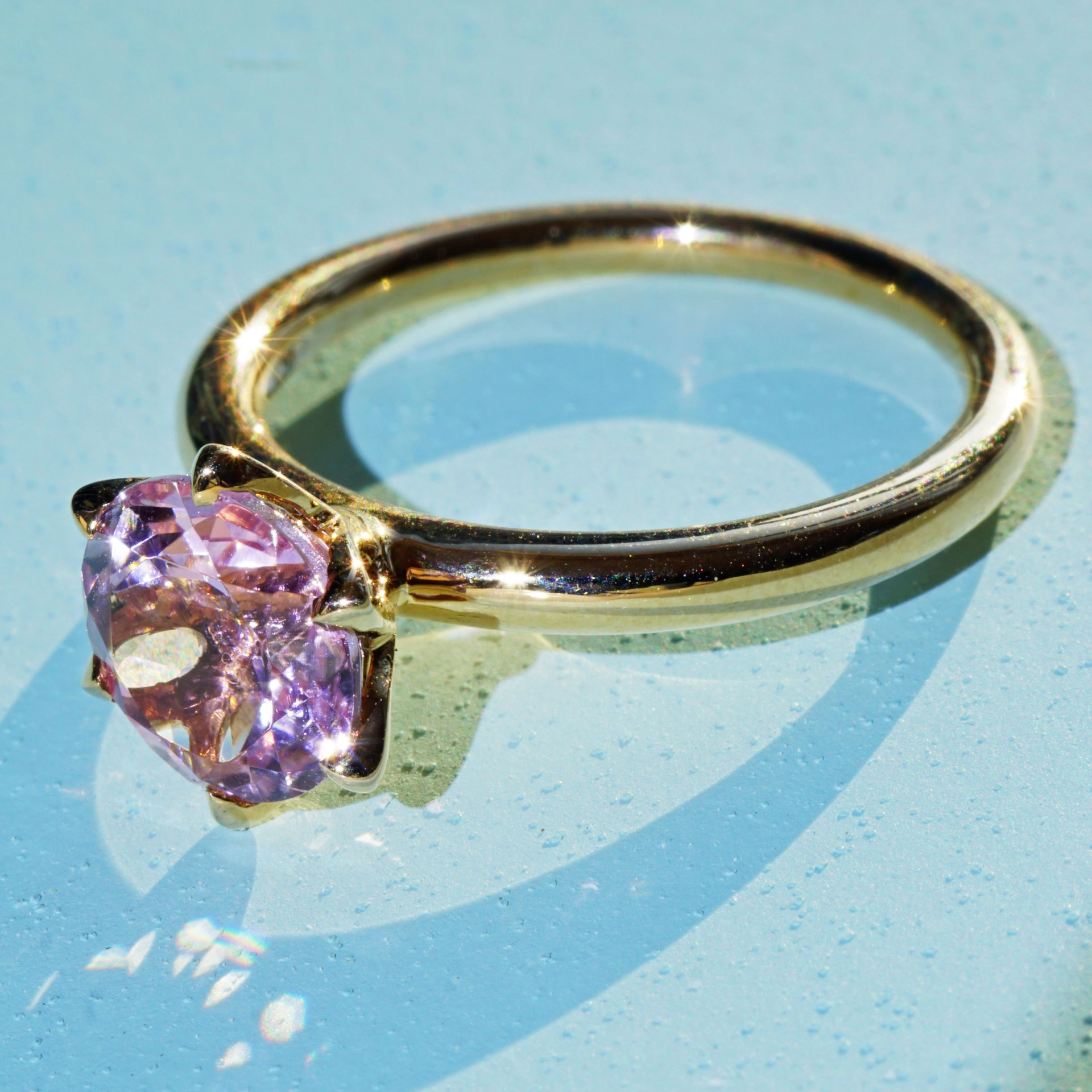 Bestseller Kombinationsring..pink Turmalin Ring in 750er Rosegold hergestellt in Valenza...toll mass