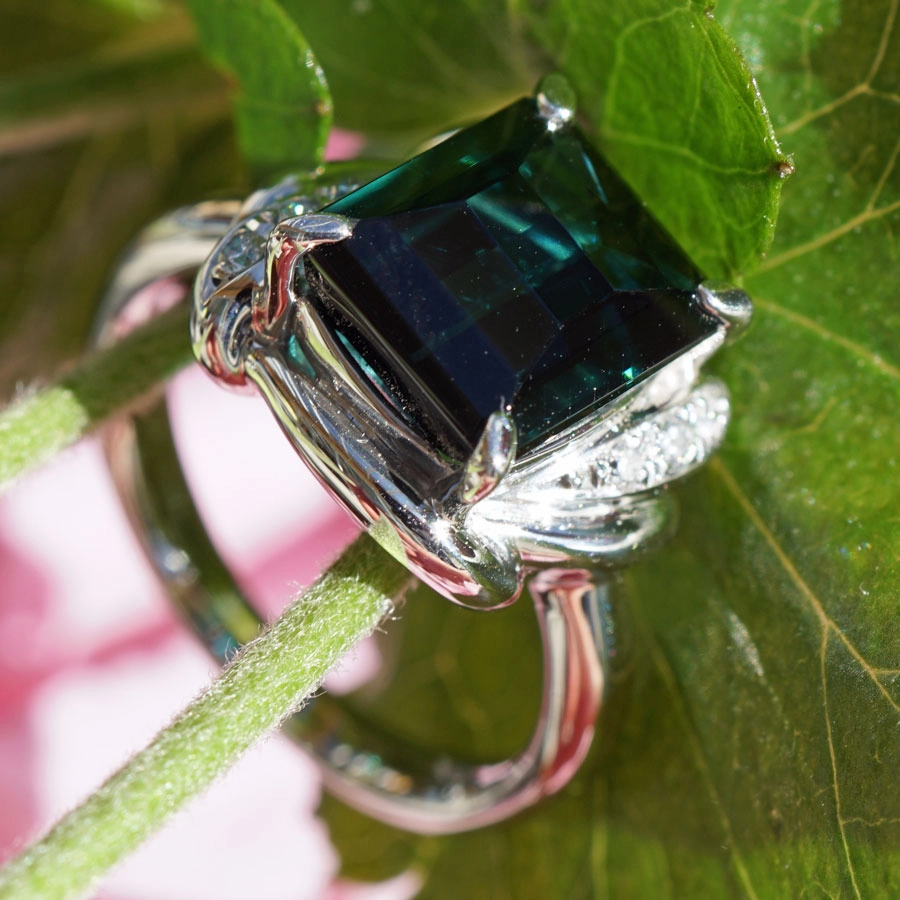 Indigolith Brillant Ring 900er Platin