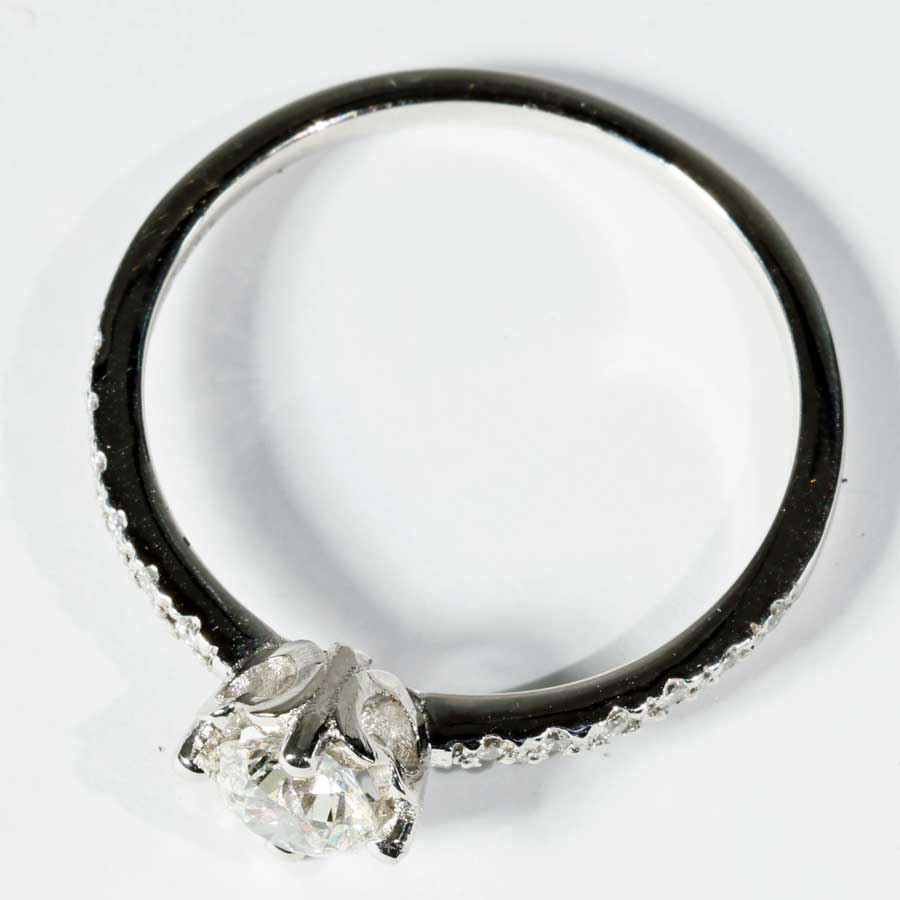 Brillant Ring 0.59 ct G SI2 HALBKARÄTER von  Silhouette Bentner HRD Zertifikat 950er Platin