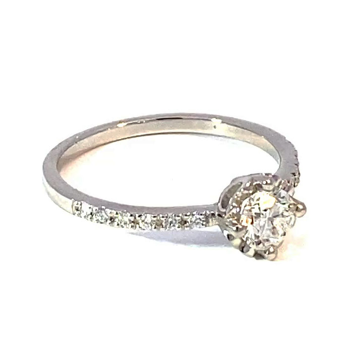 Brillant  Ring 0.59 ct G SI2 HALBKARÄTER von  Silhouette Bentner HRD Zertifikat 950er Platin  