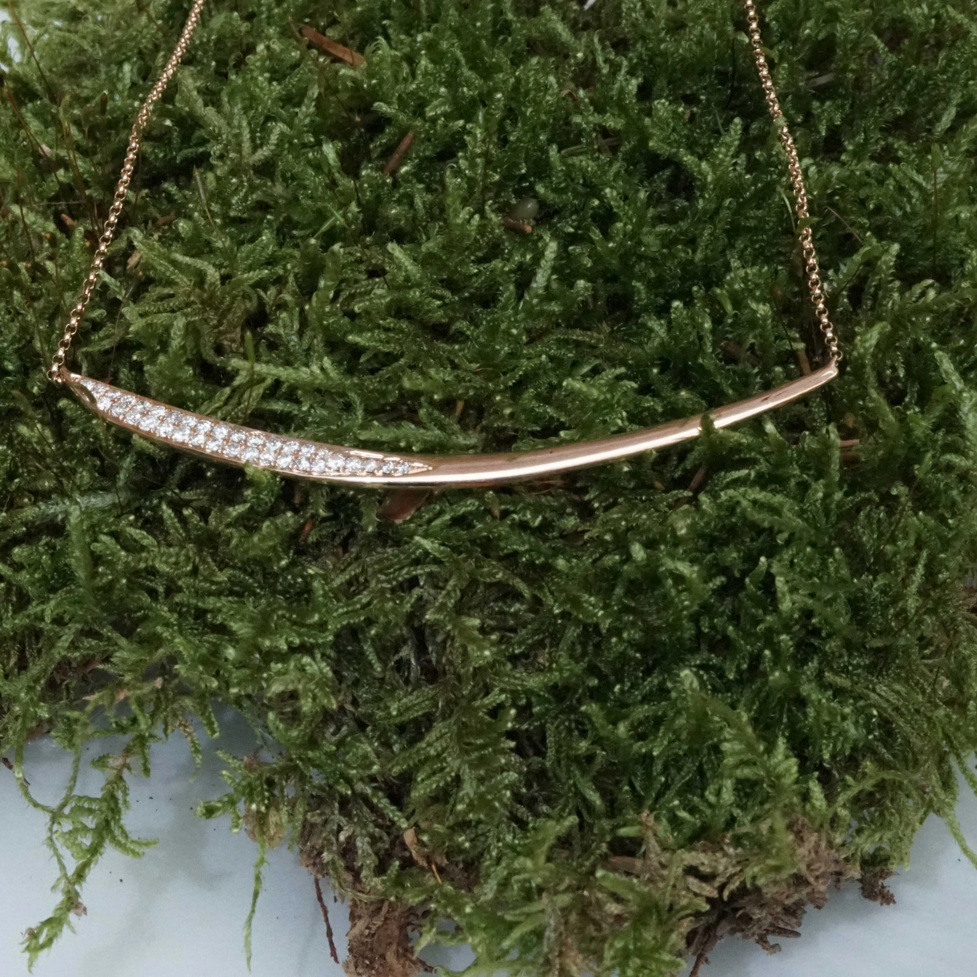 Brillant Collier 0.35 ct 750er Rosegold 36 Vollschliff Brillanten elegantes modernes Design