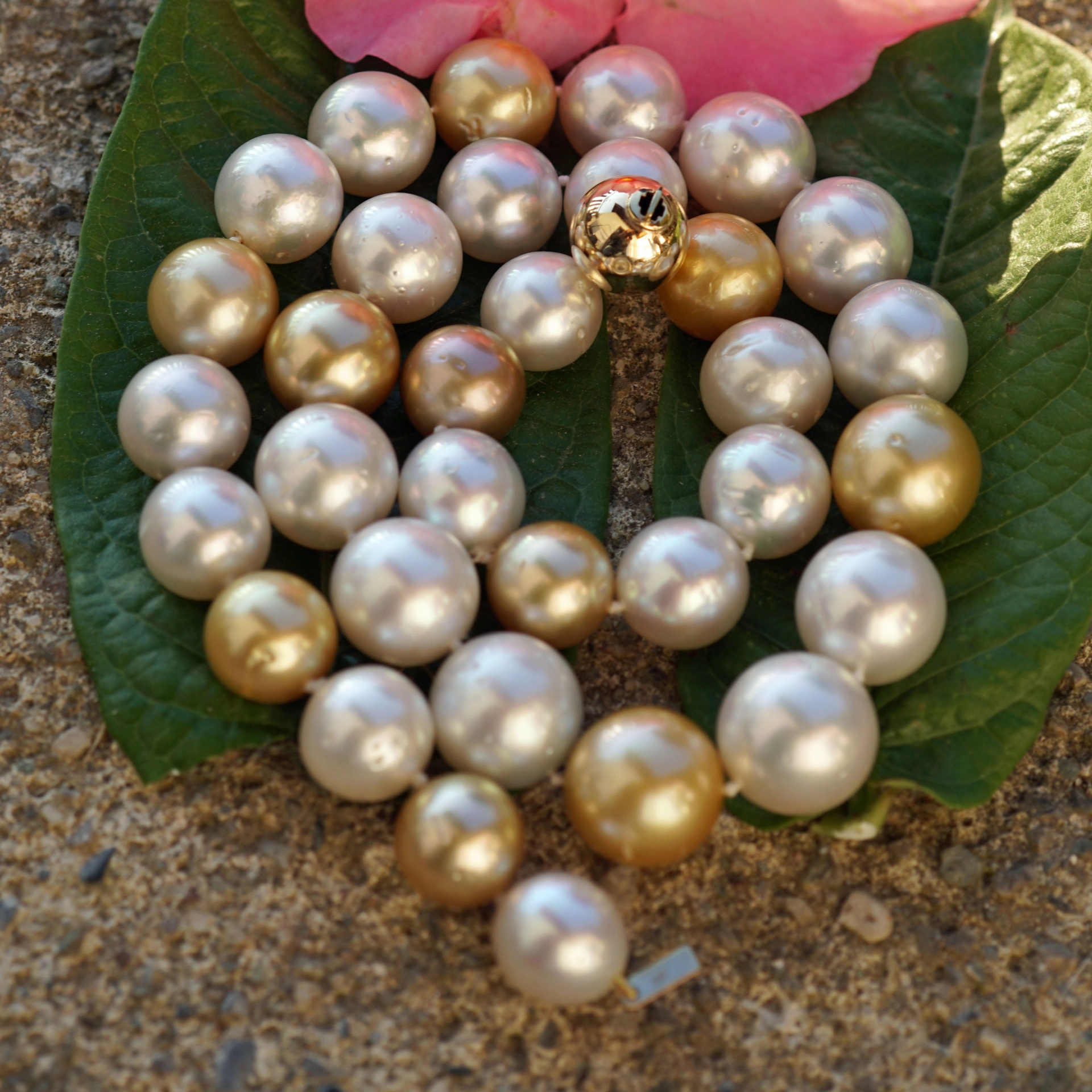 SÜDSEE Zuchtperl Collier Weiß Gold 16-13 mm 585er Schliesse Nachlassverwertung