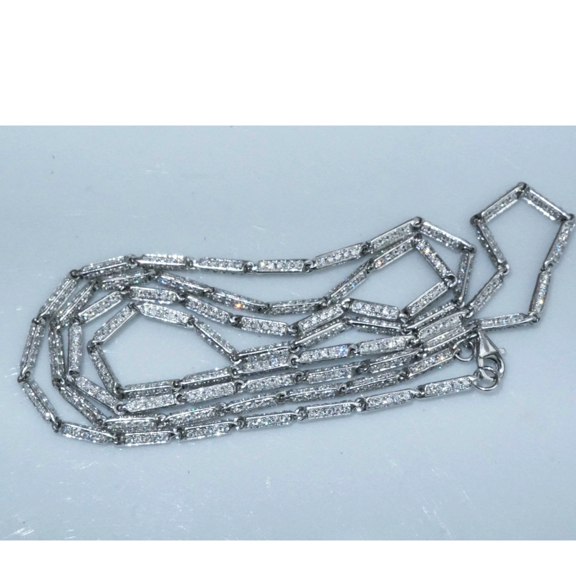 Opera Brillant Collier 6.65 ct 750er Weissgold mit  UNGLAUBLICHEN 1050  Vollschliff Brillanten