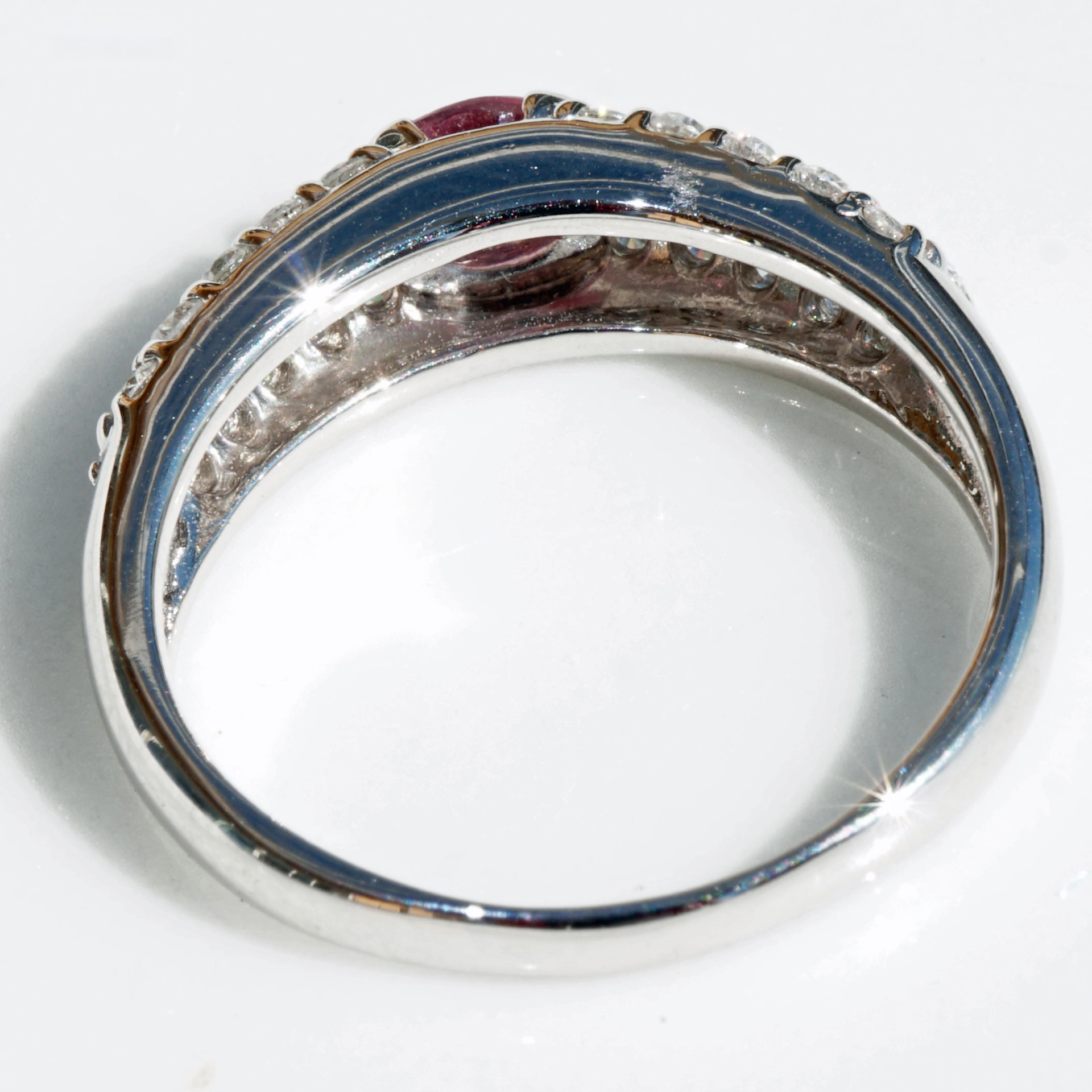 Solitär Saphir Brillant Ring 900er Platin 0.51 ct 0.50 ct TW SI Tolle Brillanz tolles Pink