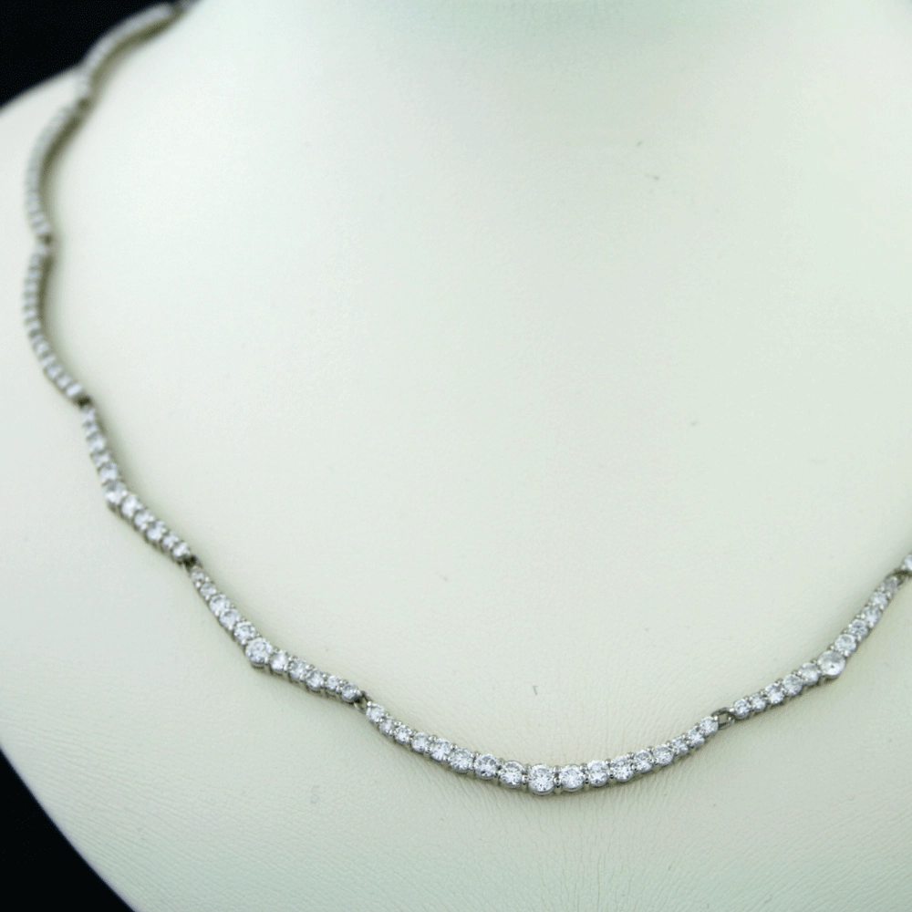 Brillant-Collier, 850/-Platin, ca. 5.00 ct